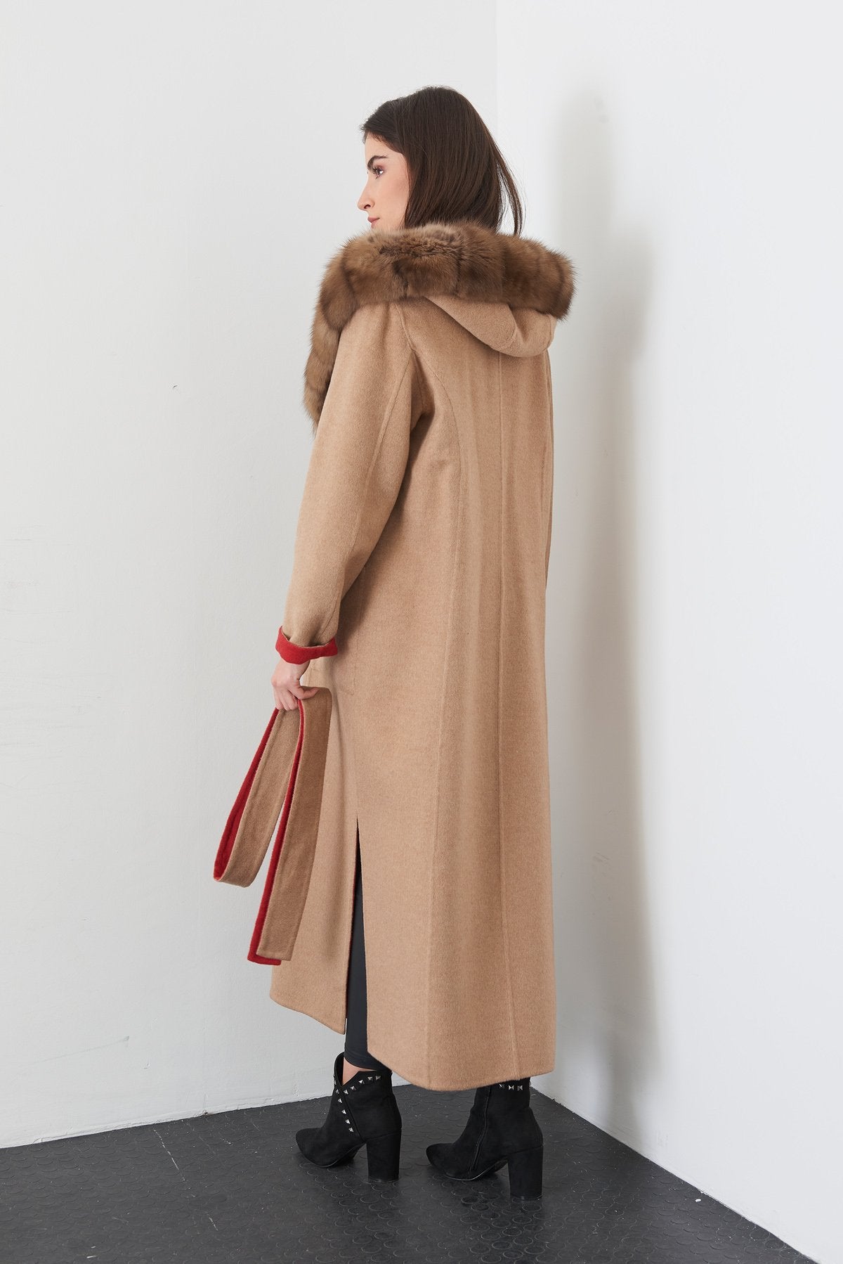 Beige Long Cashmere Coat