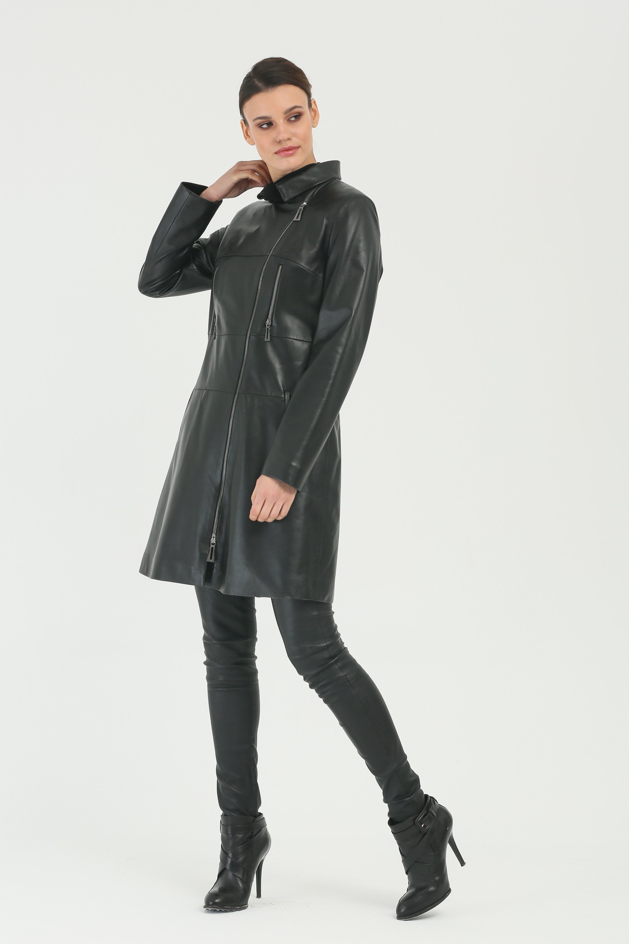 Black Long Leather Jacket