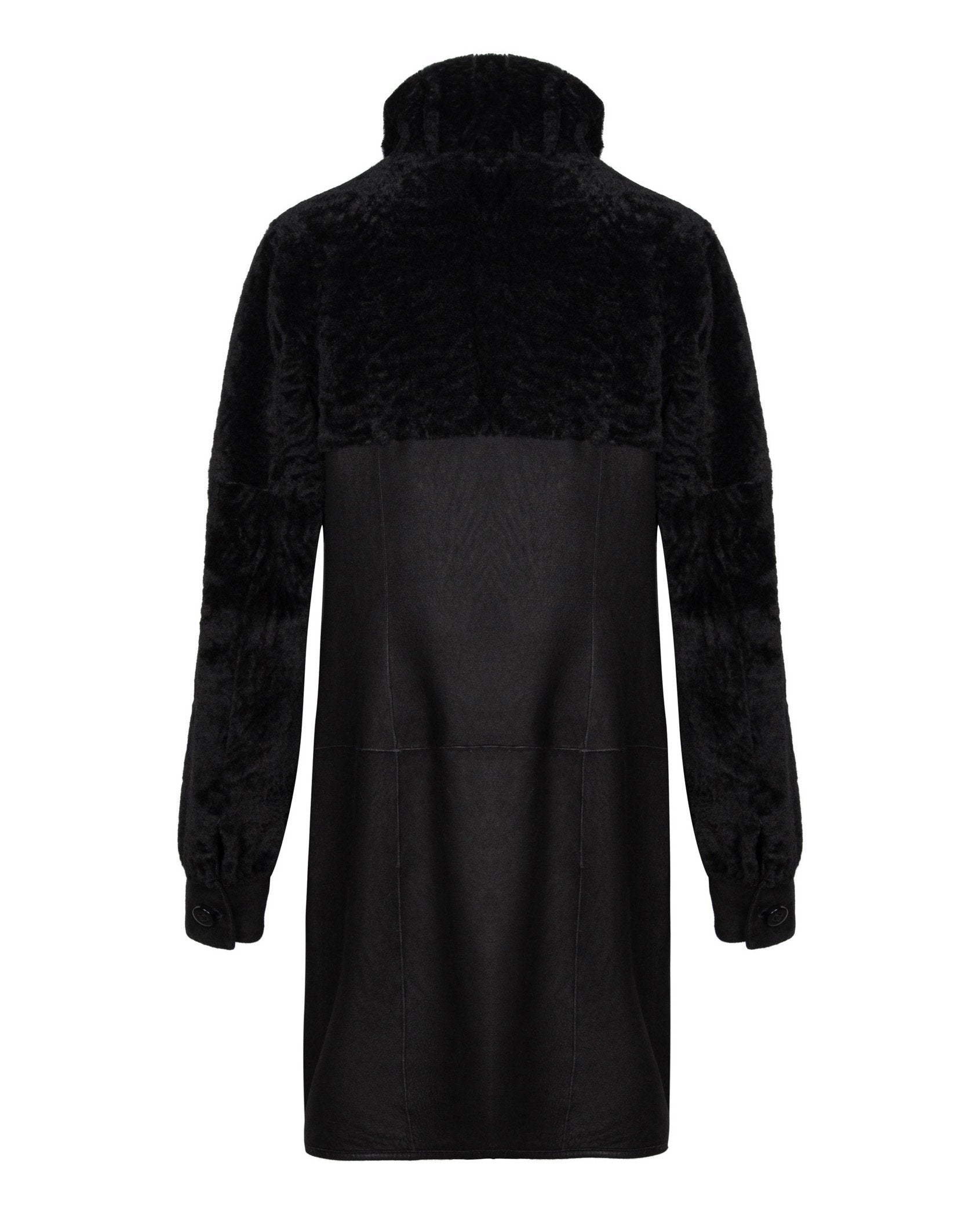 Black Long Swakara Coat