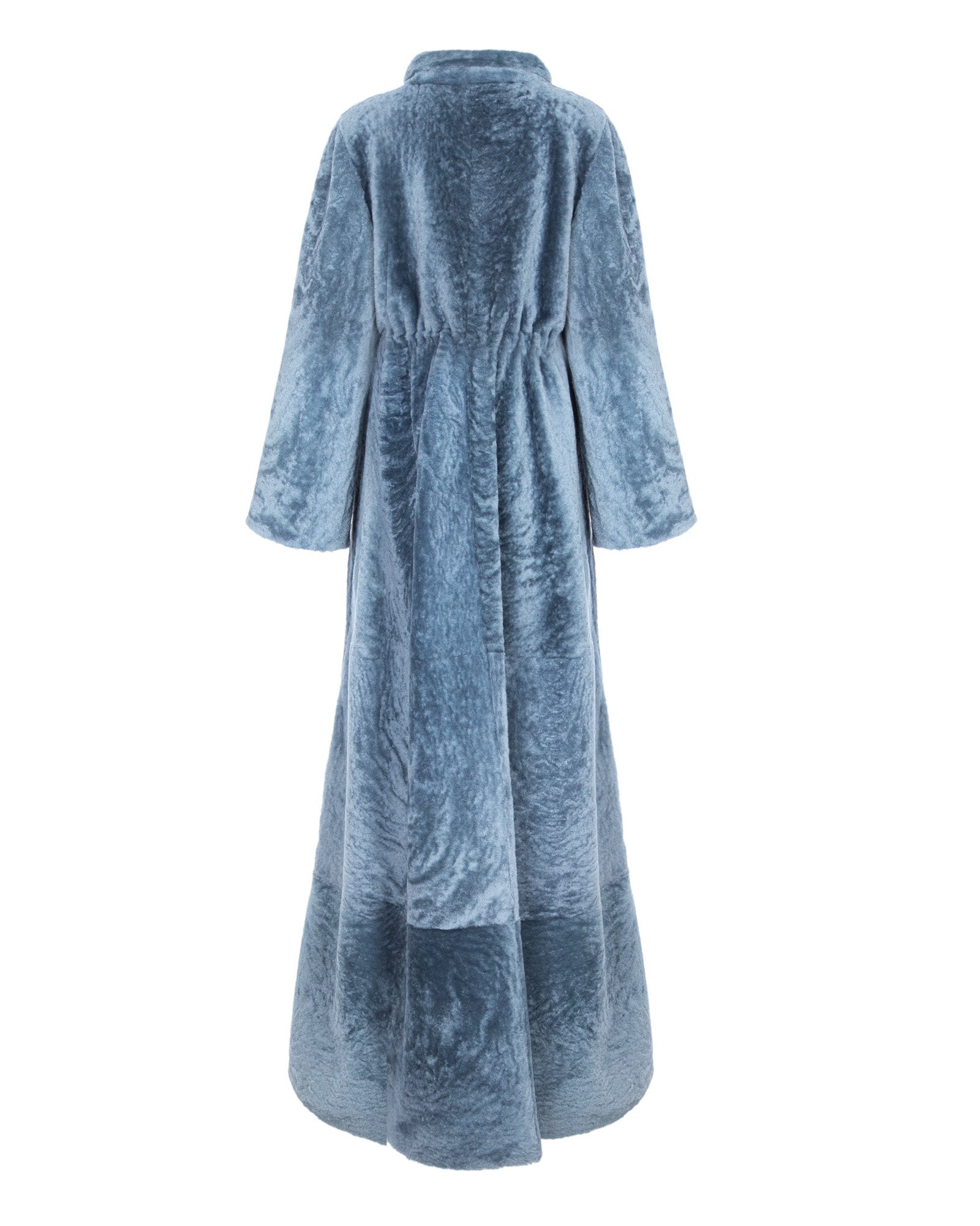 Blue Long Shearling Coat