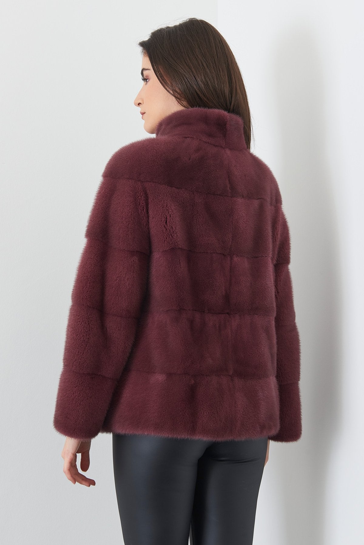 Burgundy Mink Fur Coat