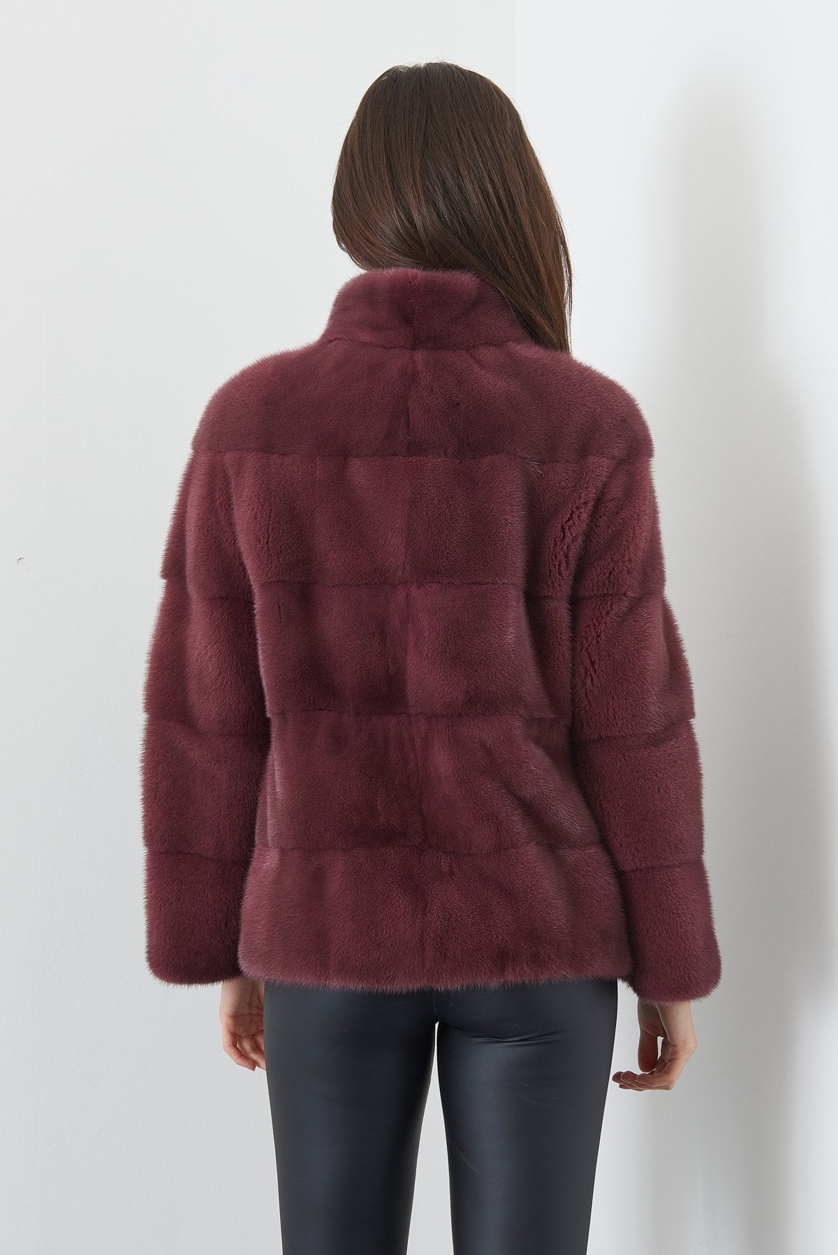 Burgundy Mink Fur Coat