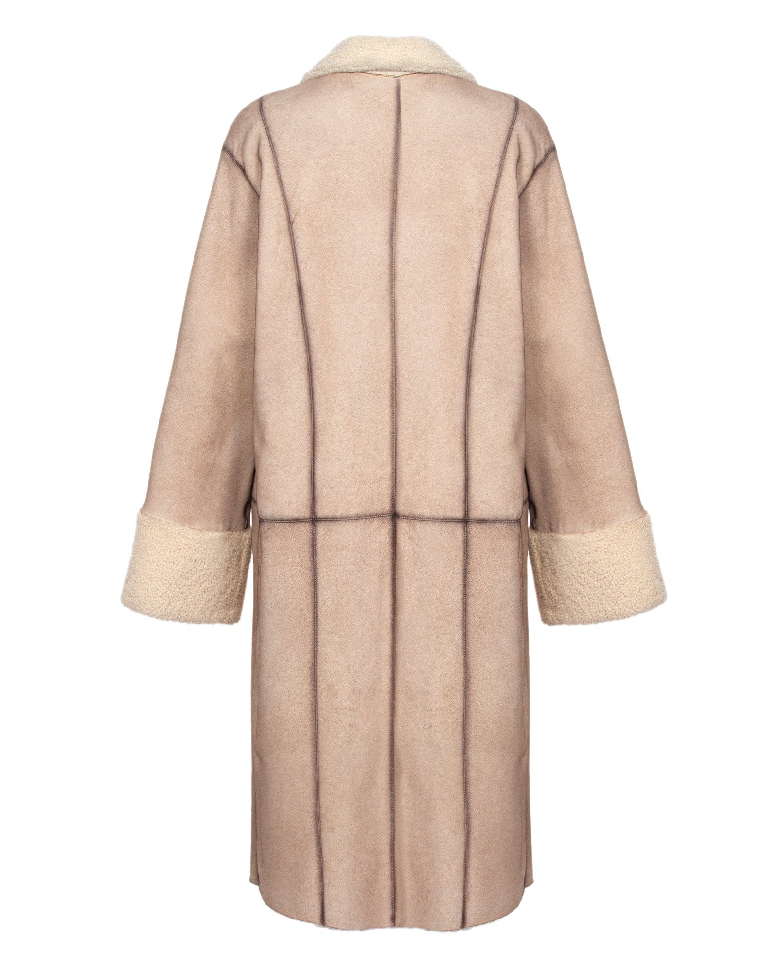 Cream Long Fur Coat