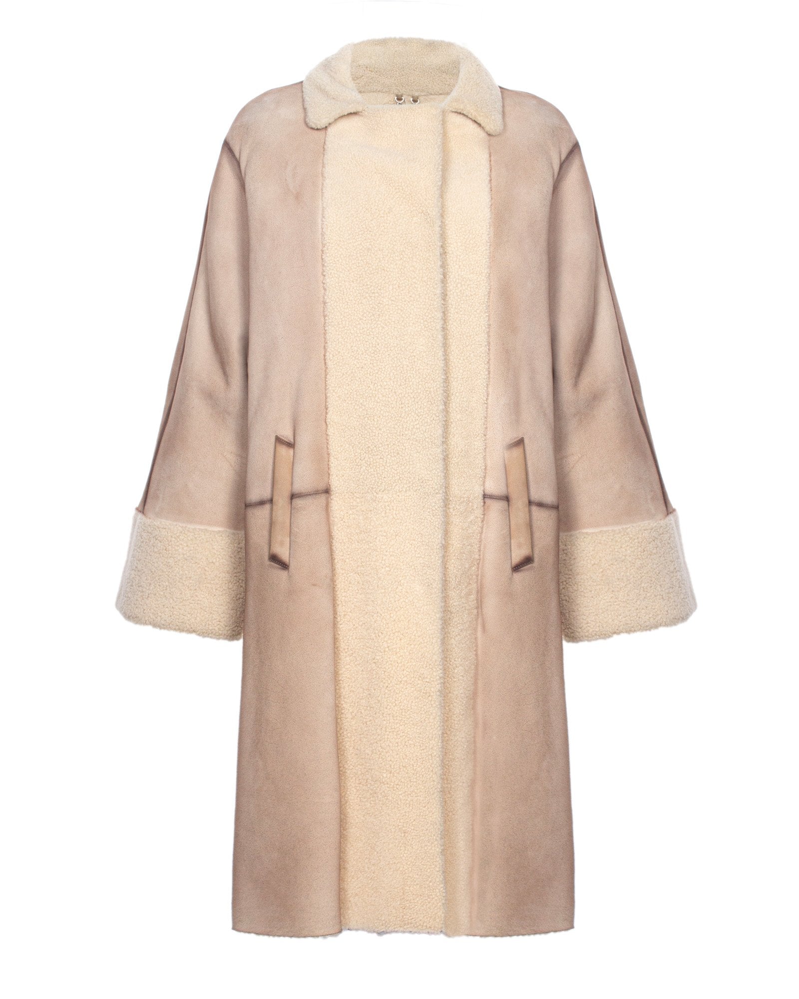Cream Long Fur Coat