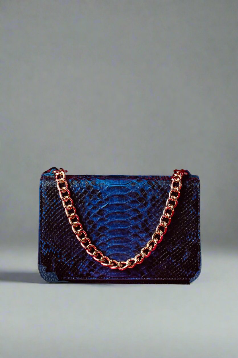 Blue 2025 snakeskin bag