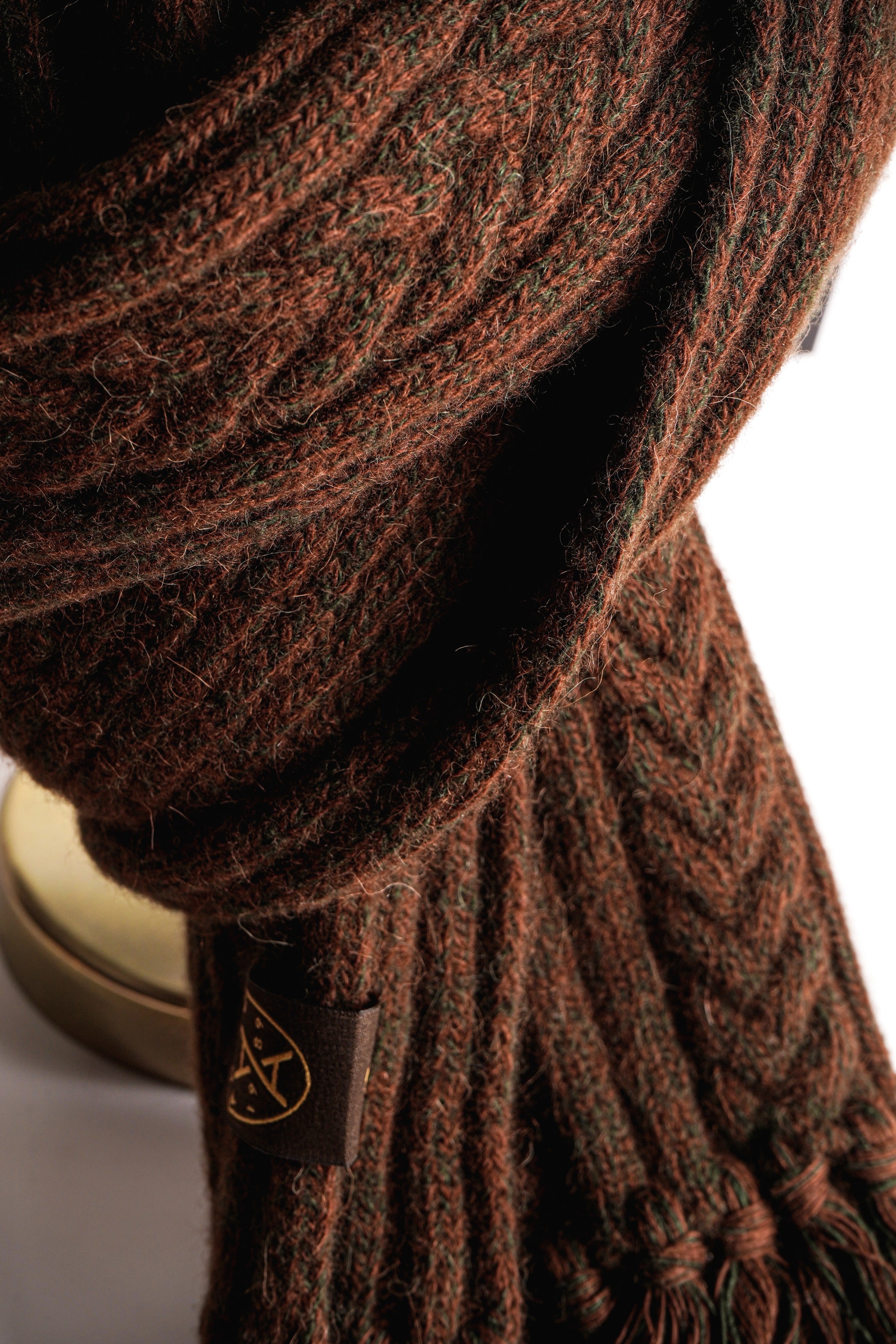 Brown Wool Beret & Scarf Set