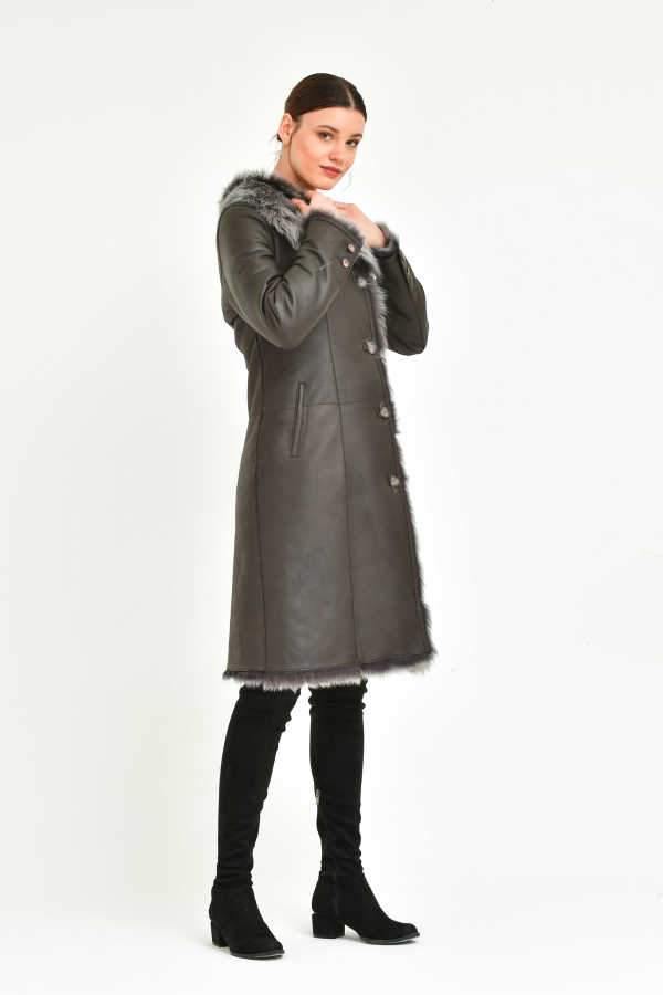 Dark Green Leather Coat