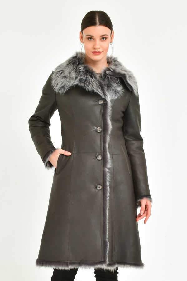 Dark Green Leather Coat