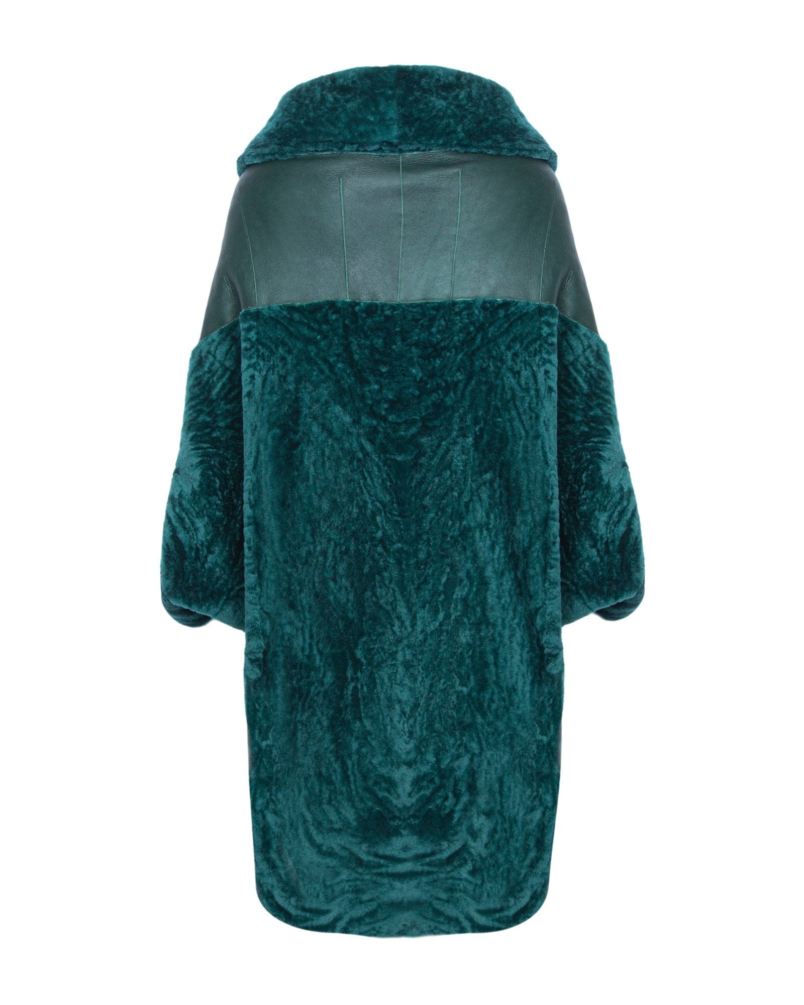 Emerald Green Long Shearling Coat