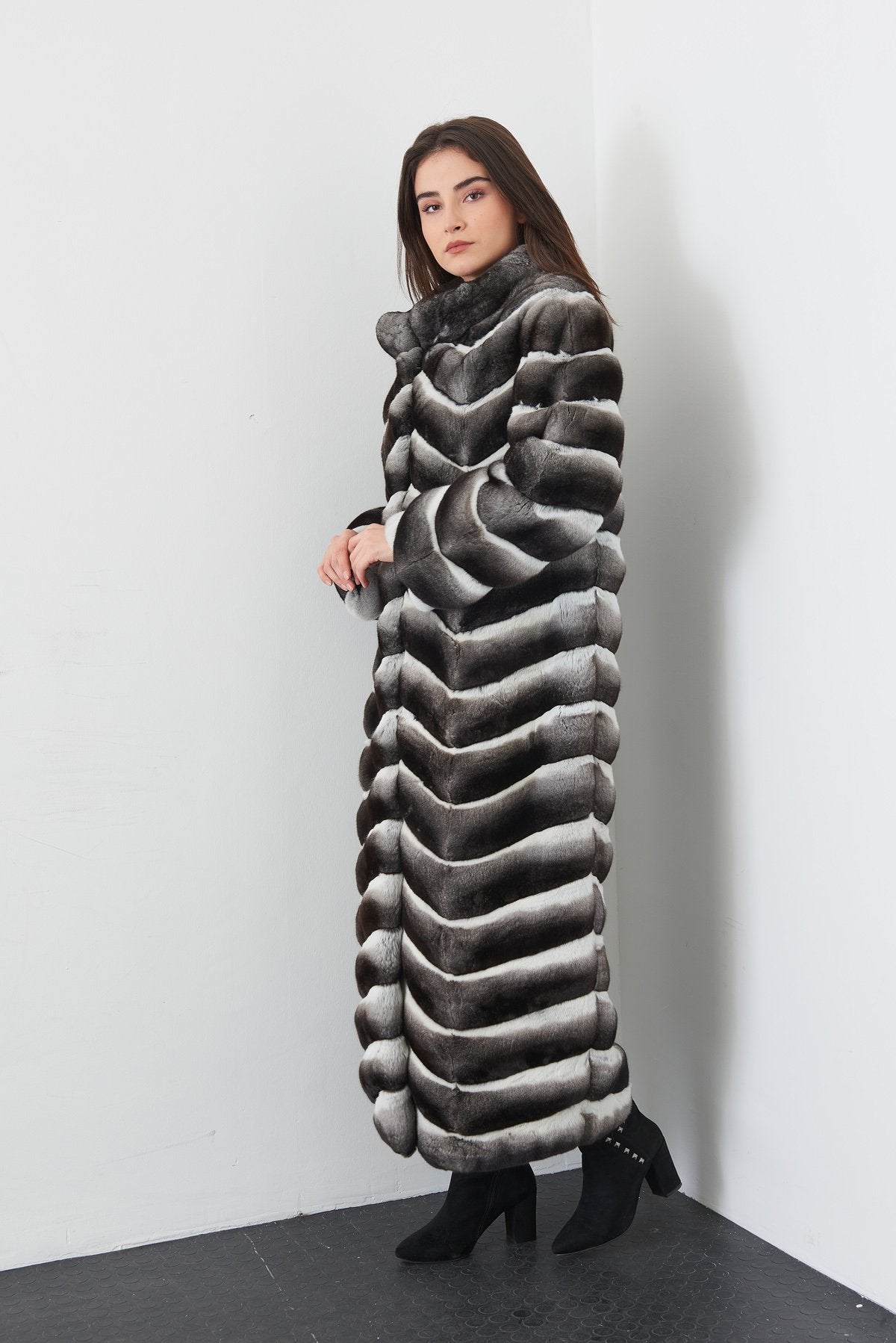 Full length chinchilla on sale coat