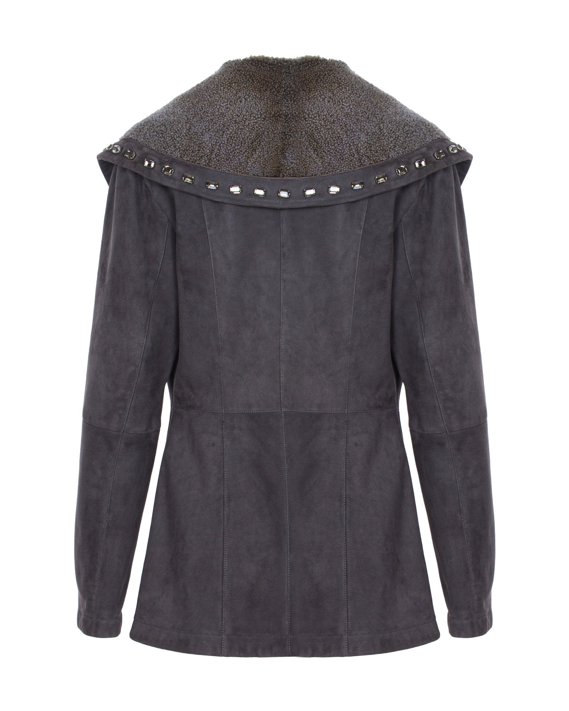 Grey Suede Leather Jacket