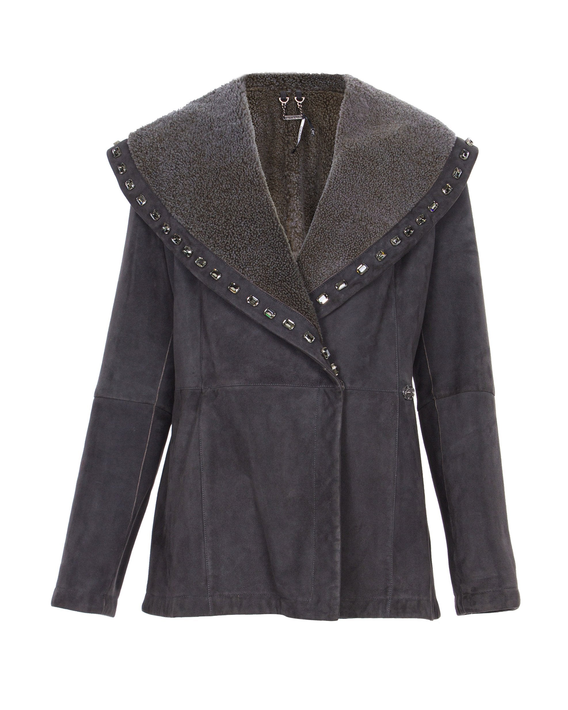 Grey Suede Leather Jacket