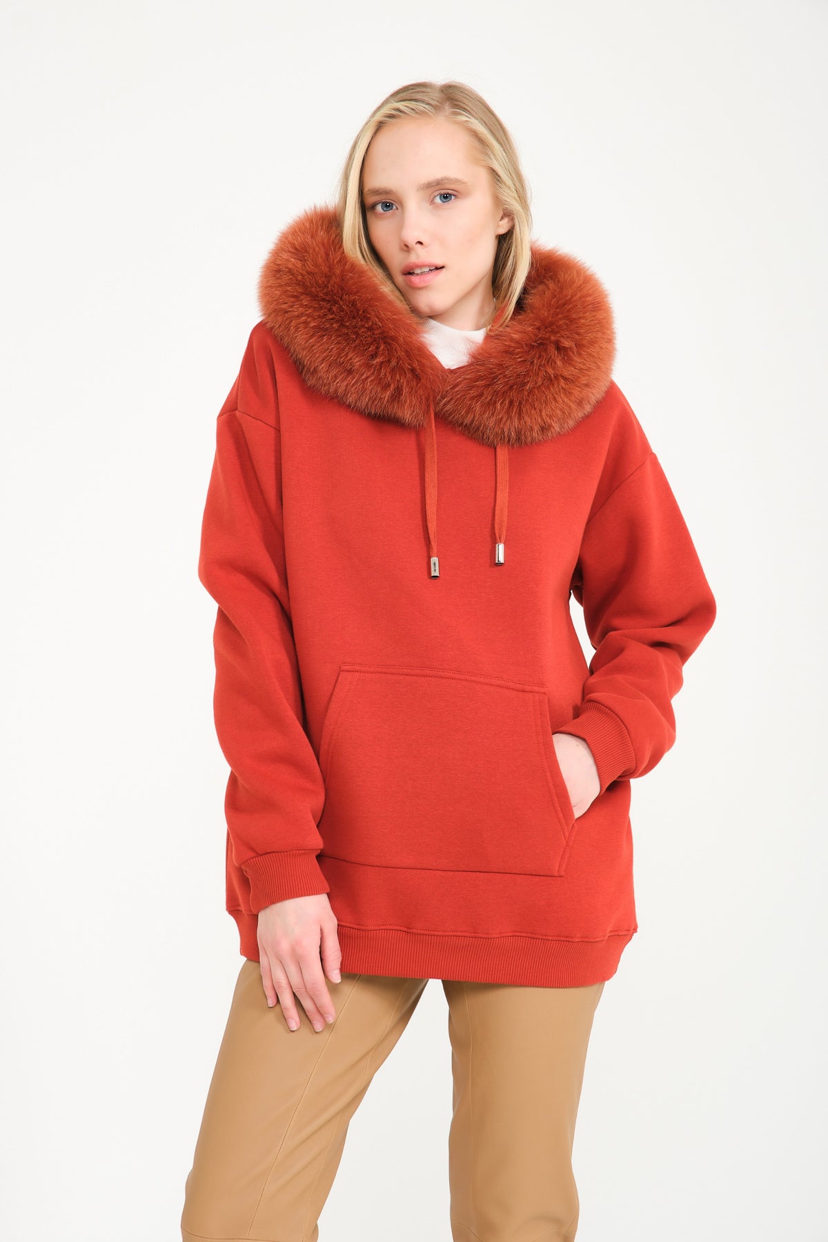 Faux fur discount lined hoodie women's