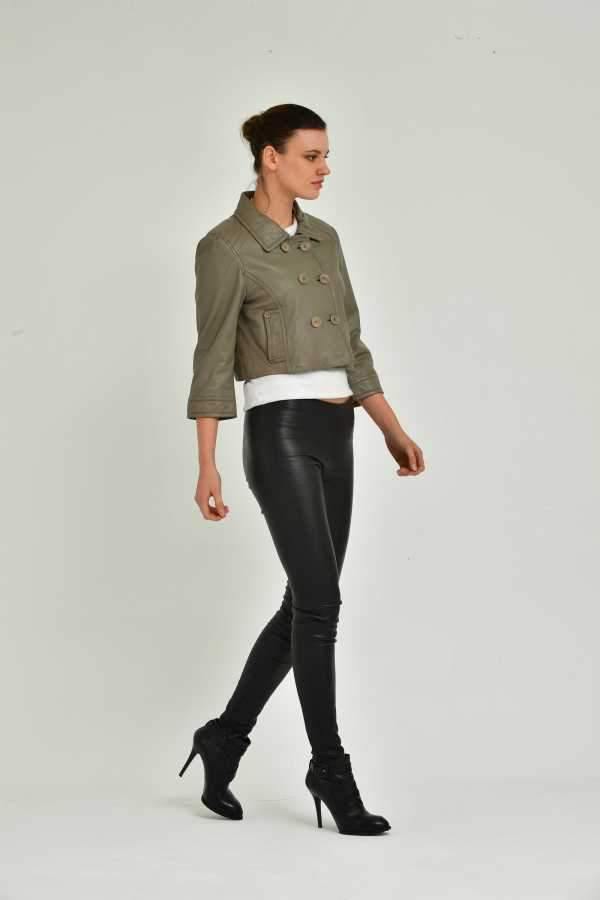 Khaki Leather Jacket