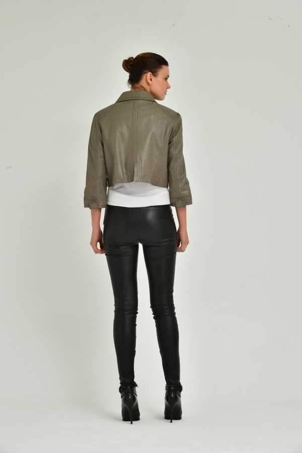 Khaki Leather Jacket