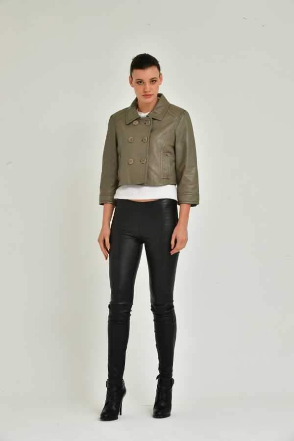 Khaki Leather Jacket
