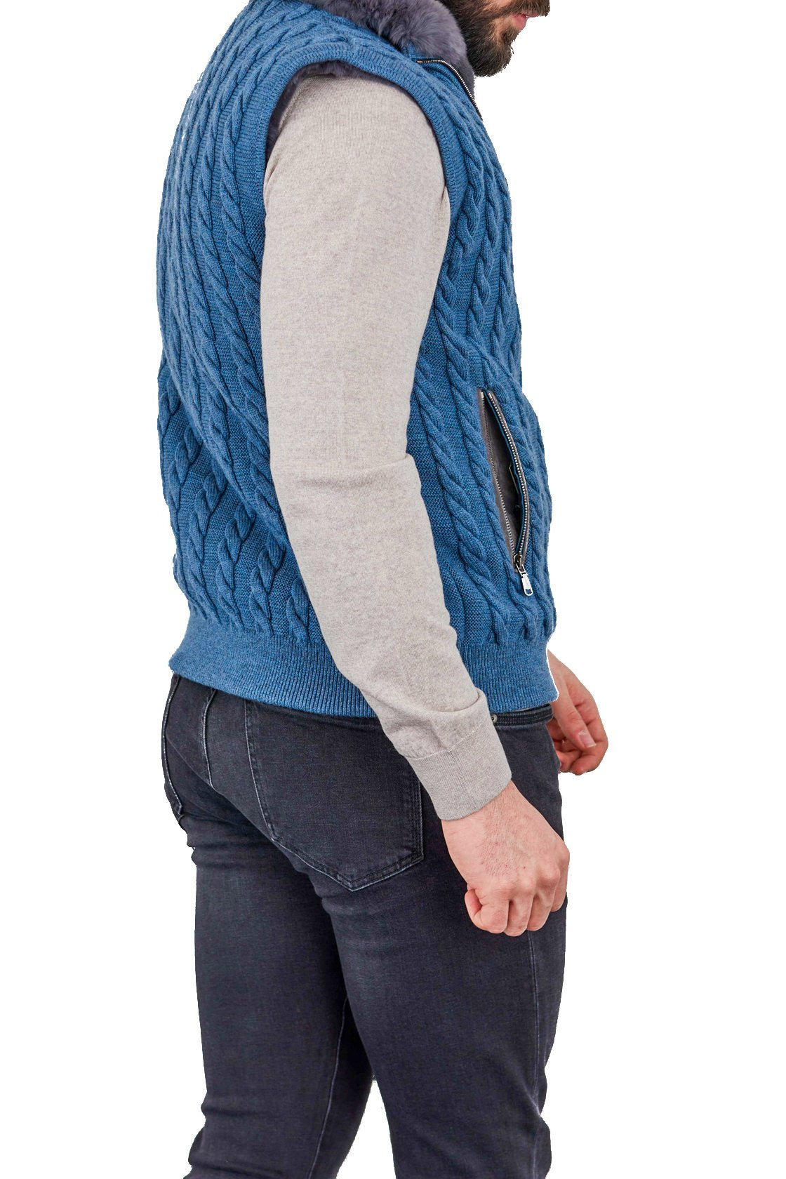 Light Blue Wool Knit Vest