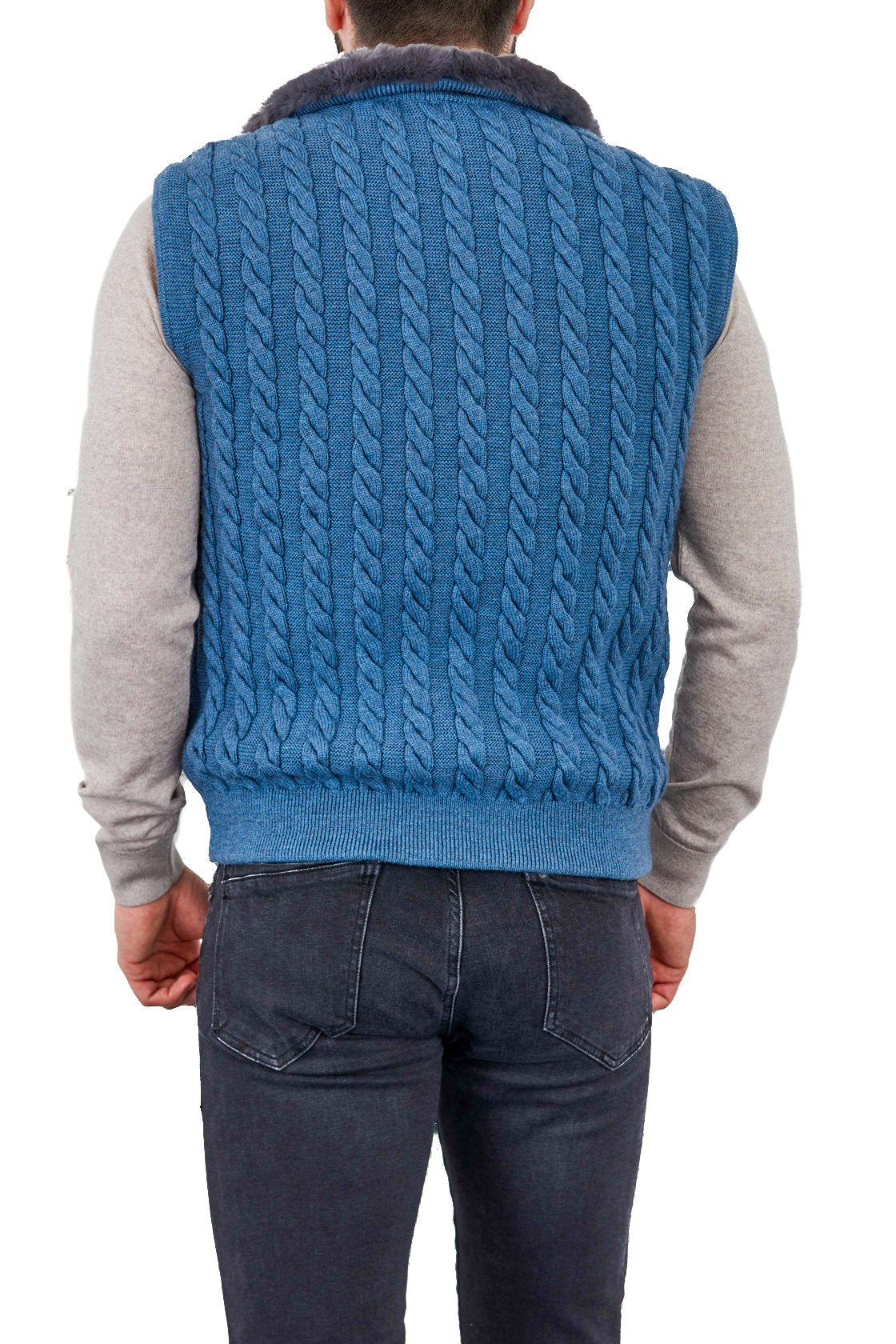 Light Blue Wool Knit Vest