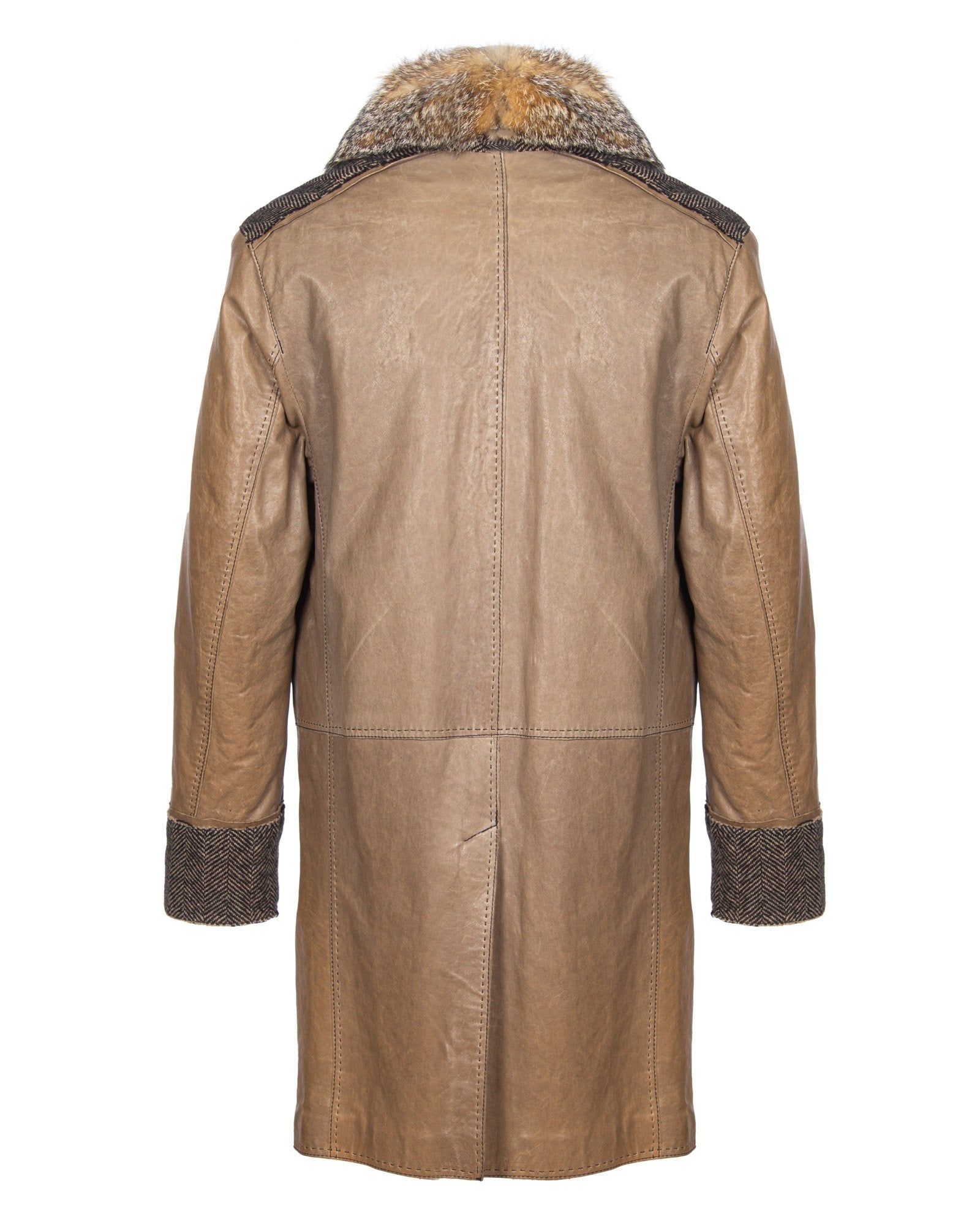 Light Brown Long Leather Coat