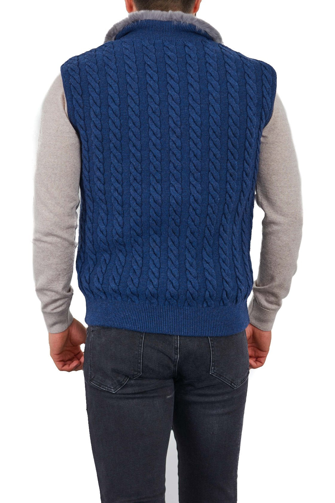 Navy Wool Knit Vest