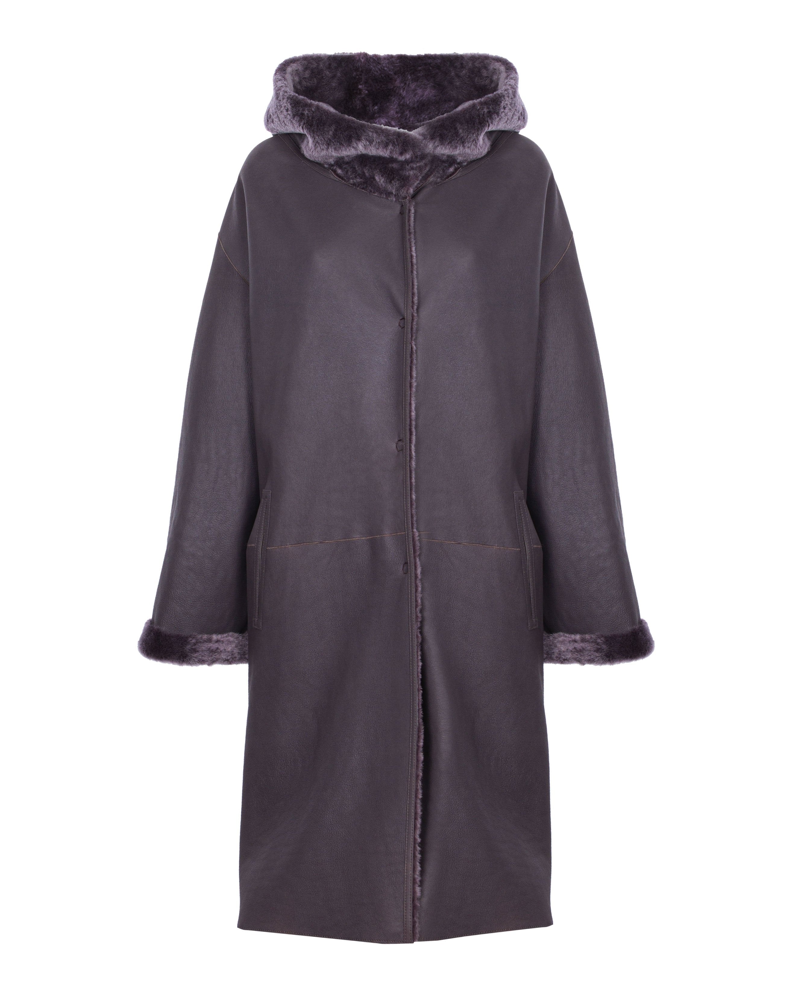 Plum Leather Coat