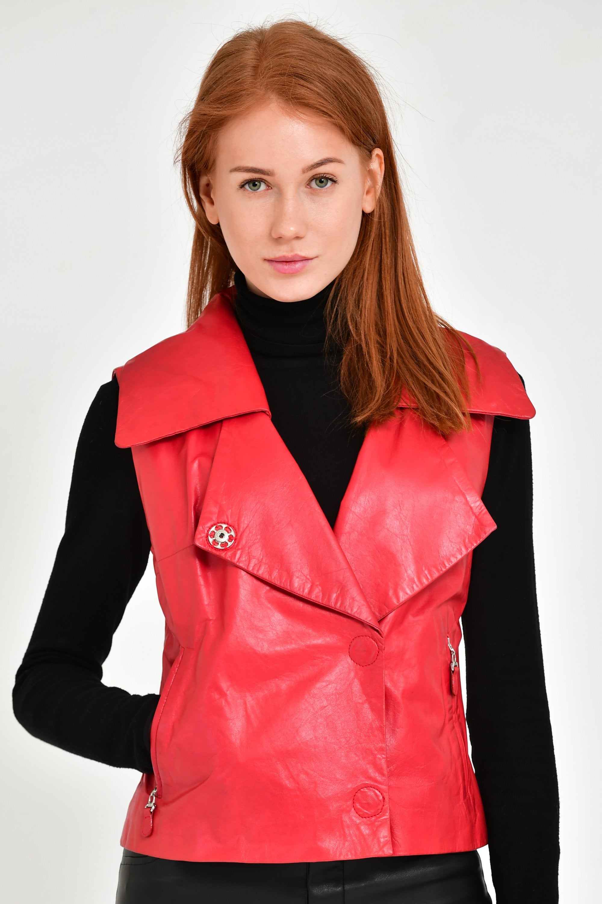 Red Leather Vest