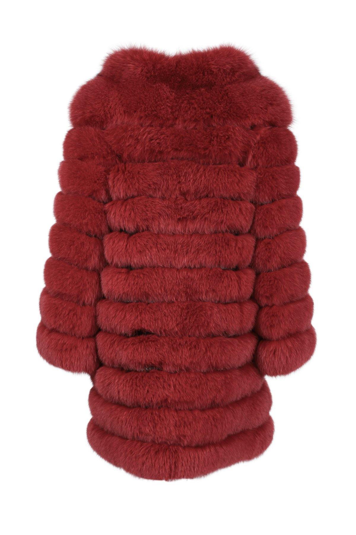 Red Long Fox Fur Coat