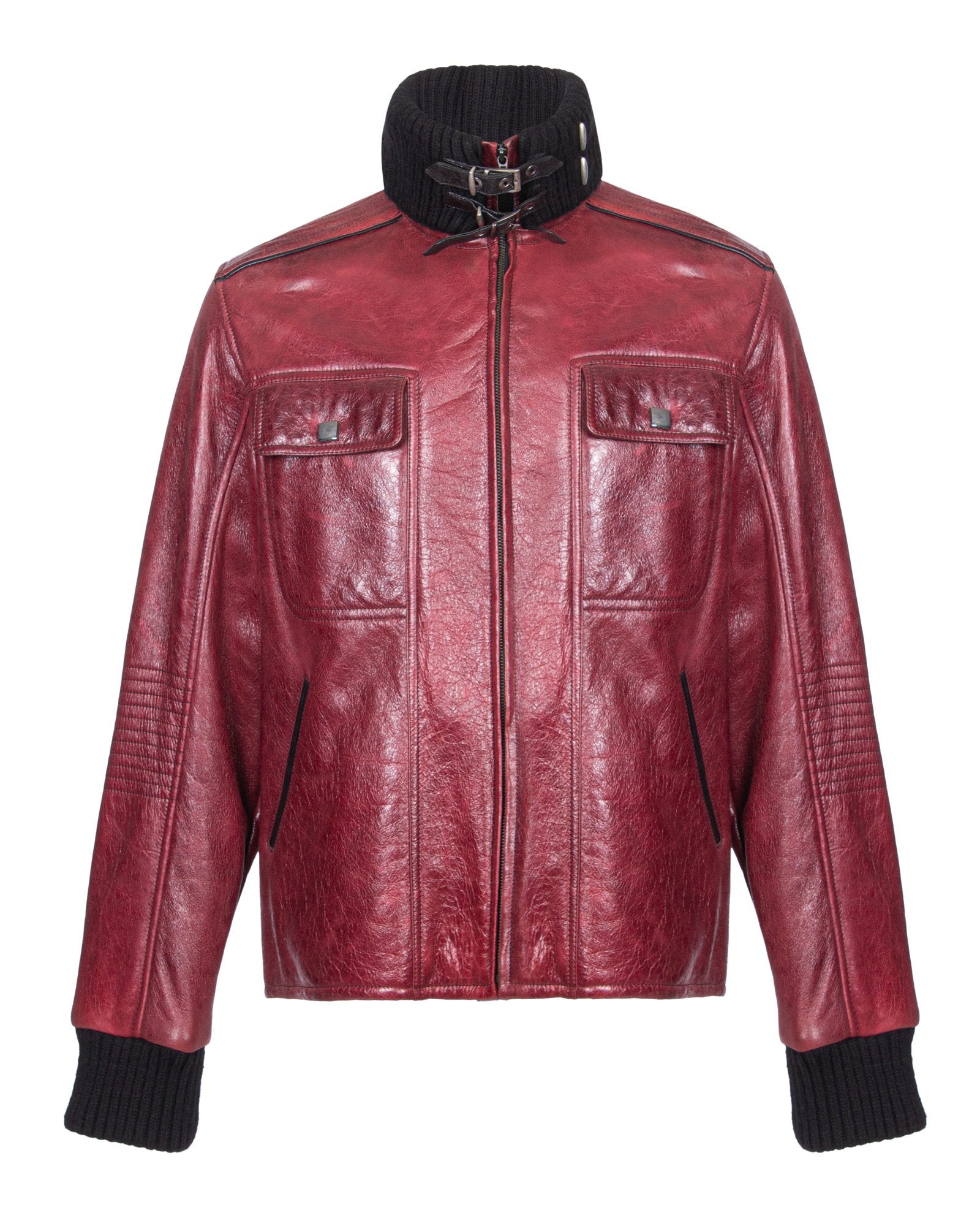 Red Long Leather Jacket