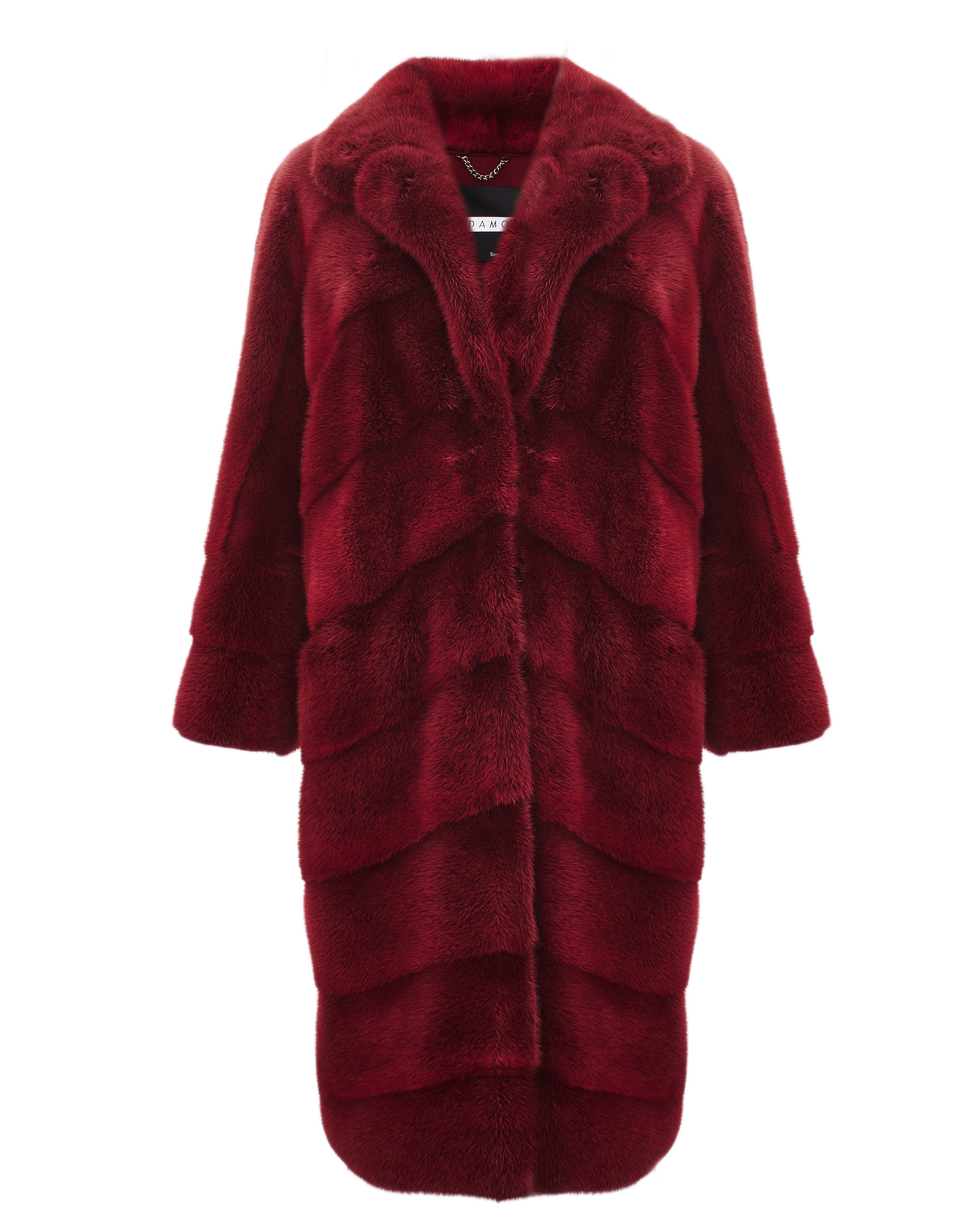 Red Long Mink Fur Coat