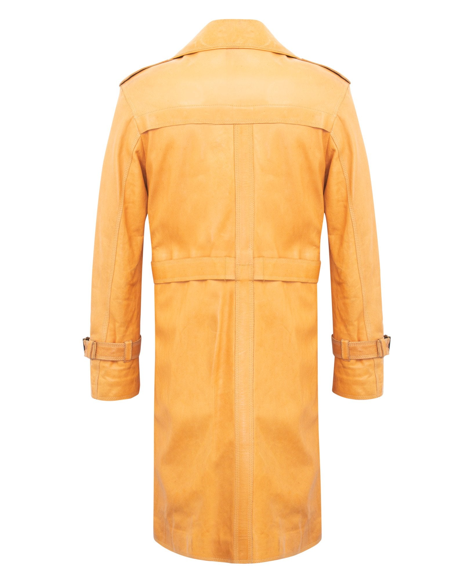 Yellow Long Leather Coat