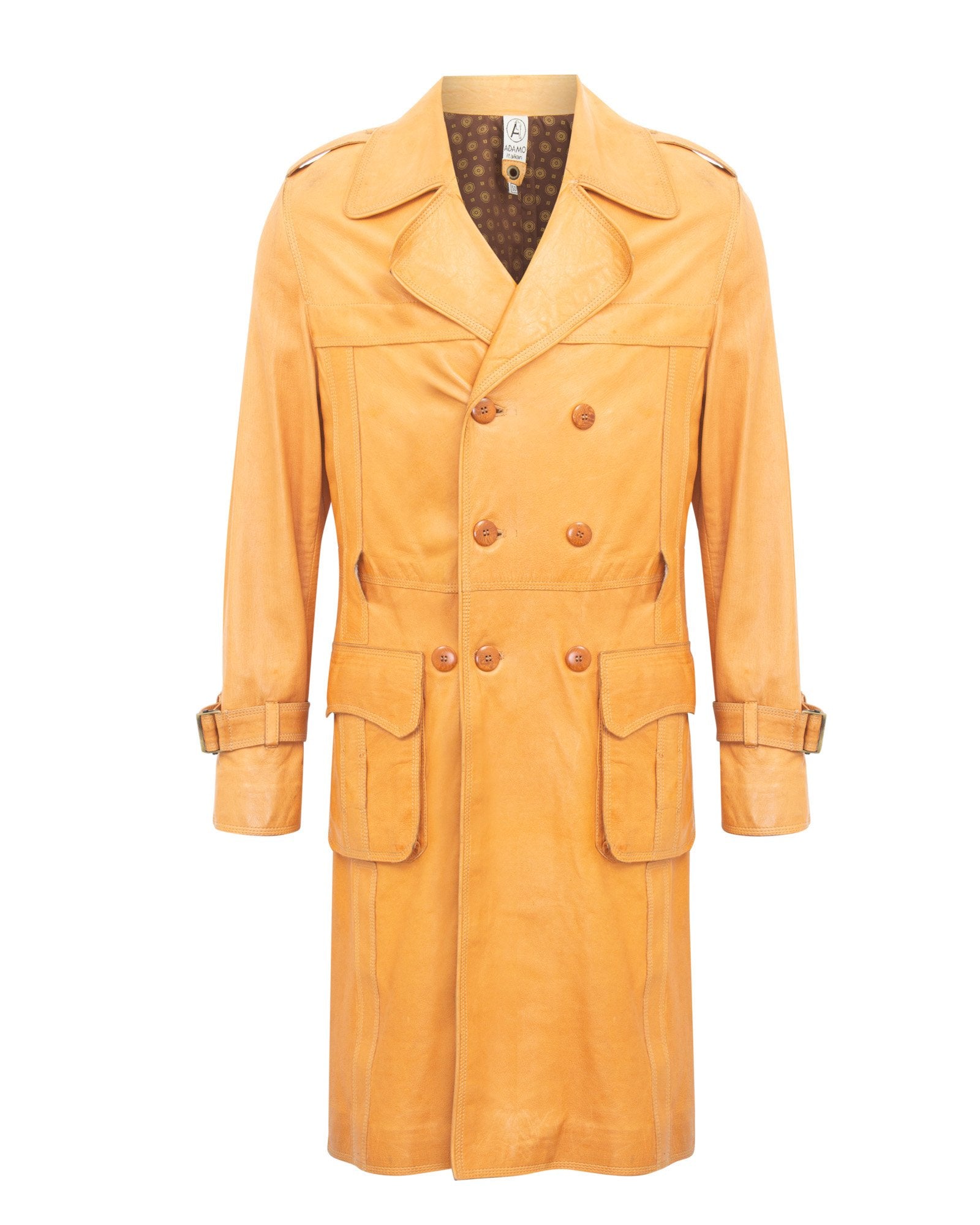 Yellow Long Leather Coat