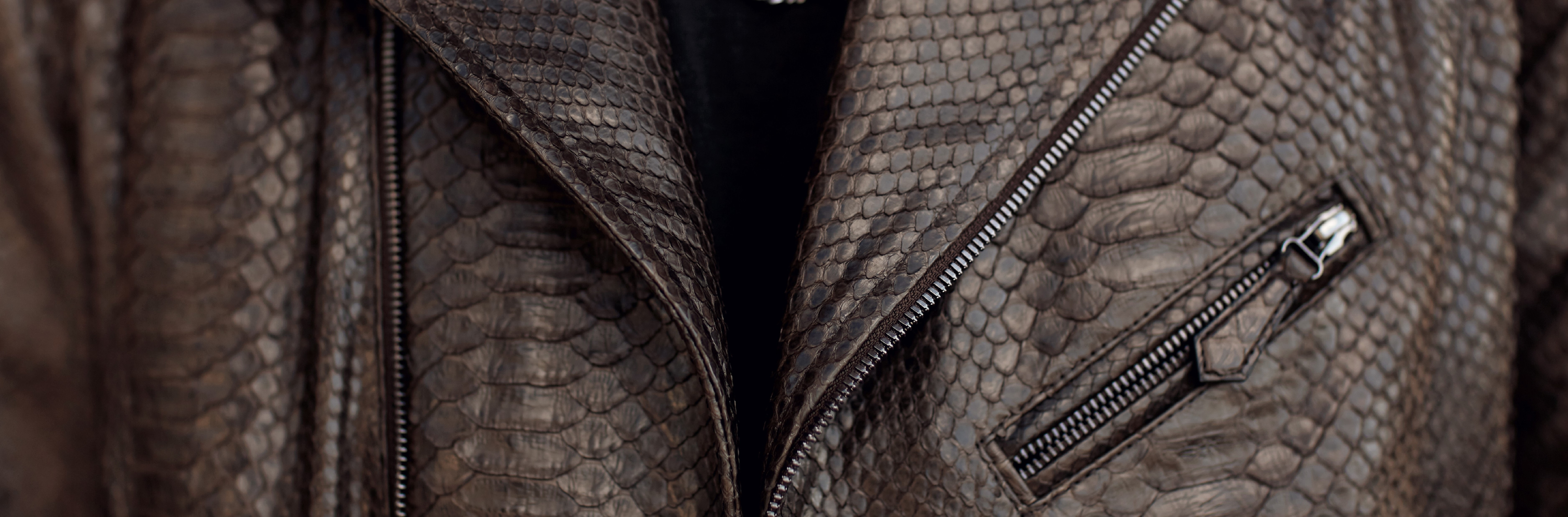 Men's Snakeskin Biker Jacket Black King Python Leather -  Israel
