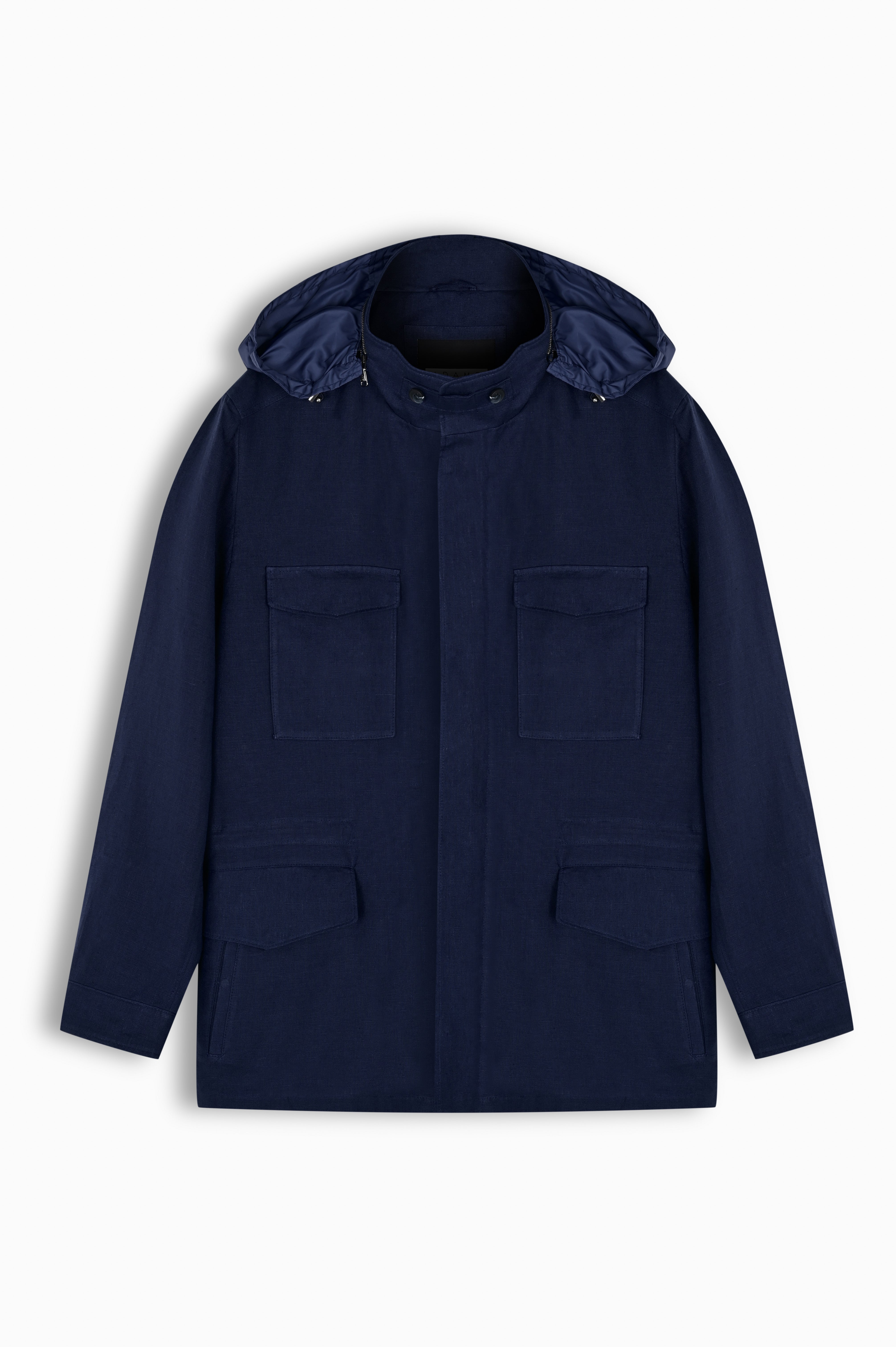 Navy Blue Linen Field Jacket