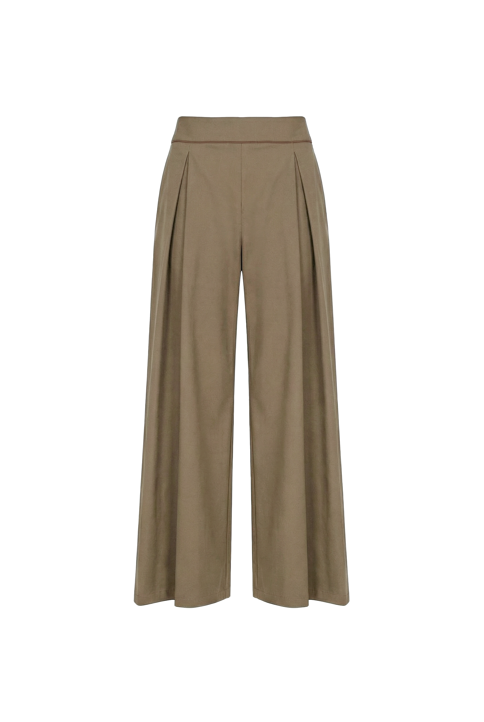 Tabacco Tailored Belted Cotton Trousers
