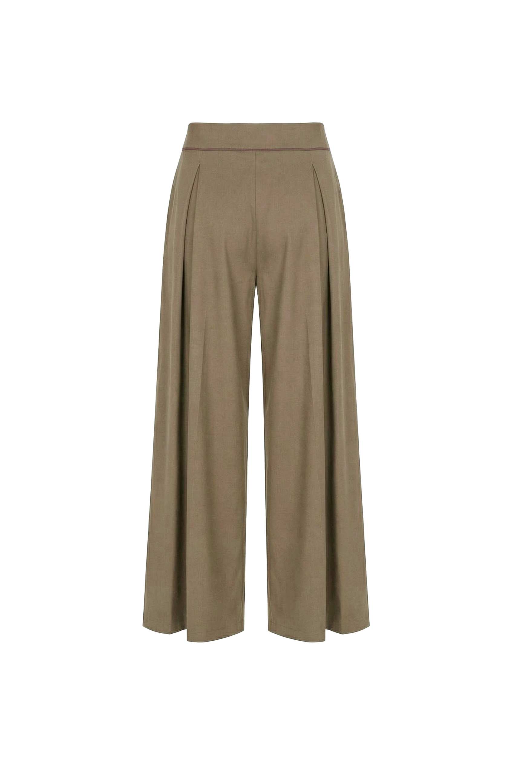 Tabacco Tailored Belted Cotton Trousers