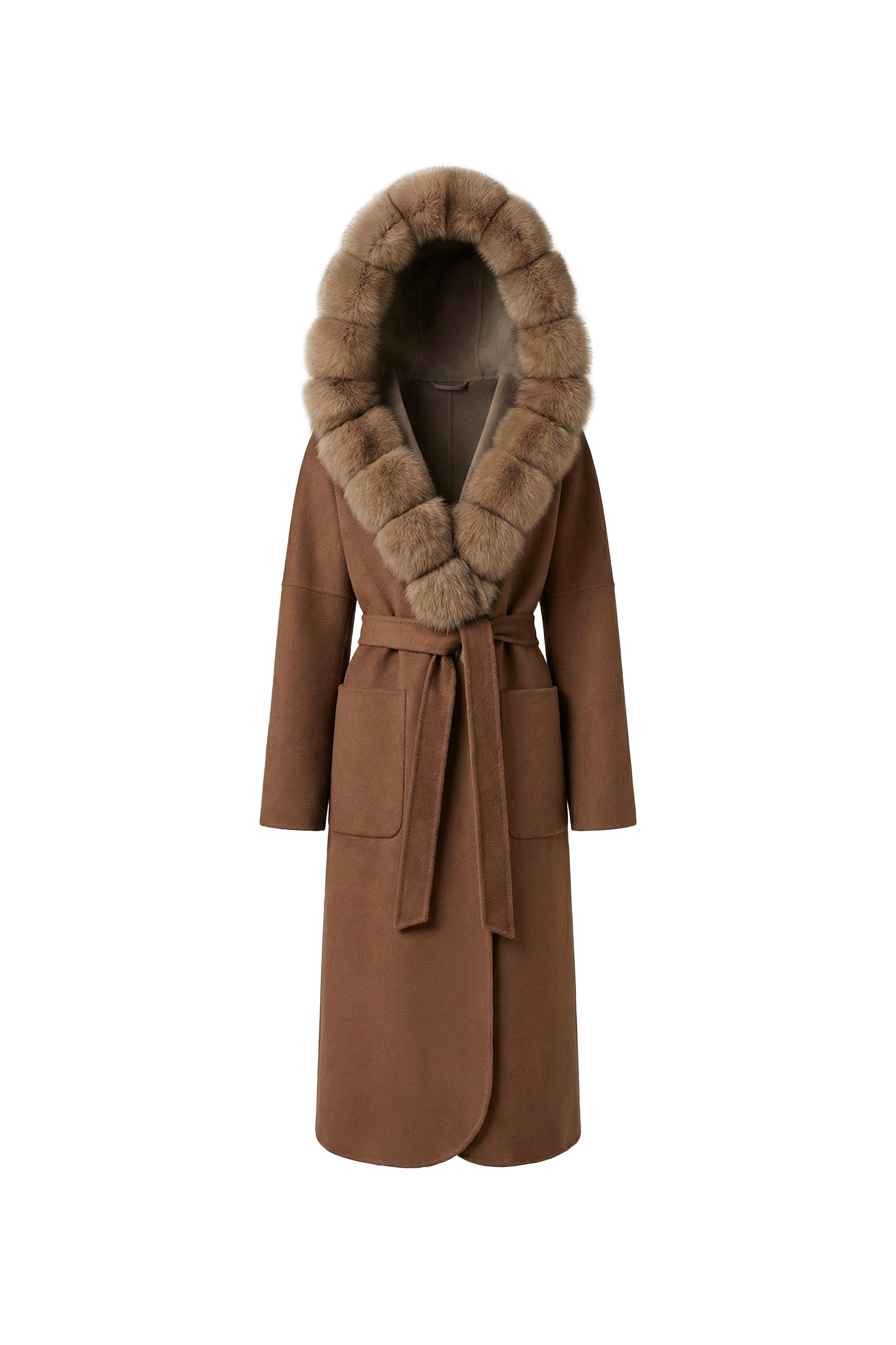 Arden Sable Fur Cashmere Blend Coat