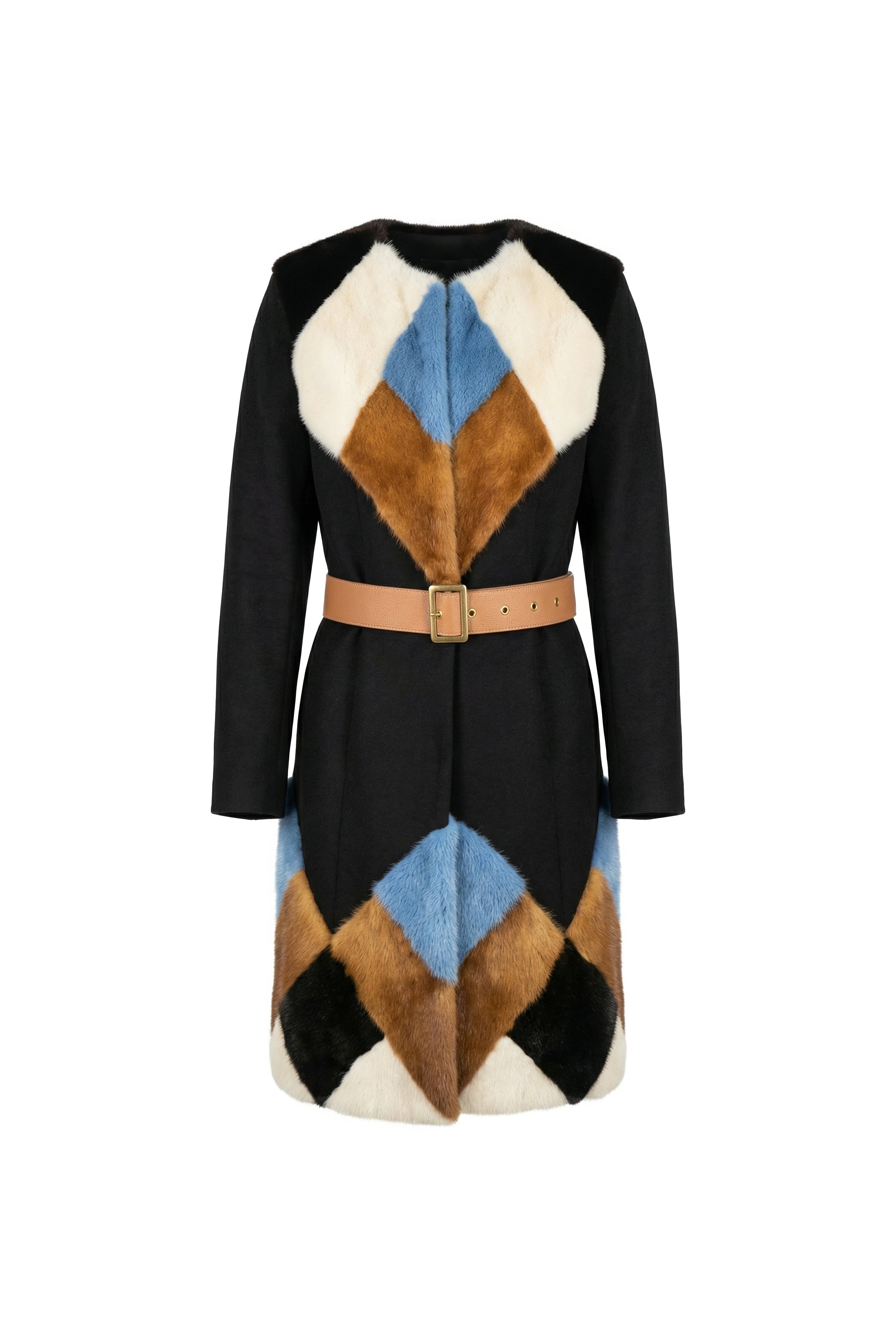 Armonia Geometric Mink Cashmere Coat