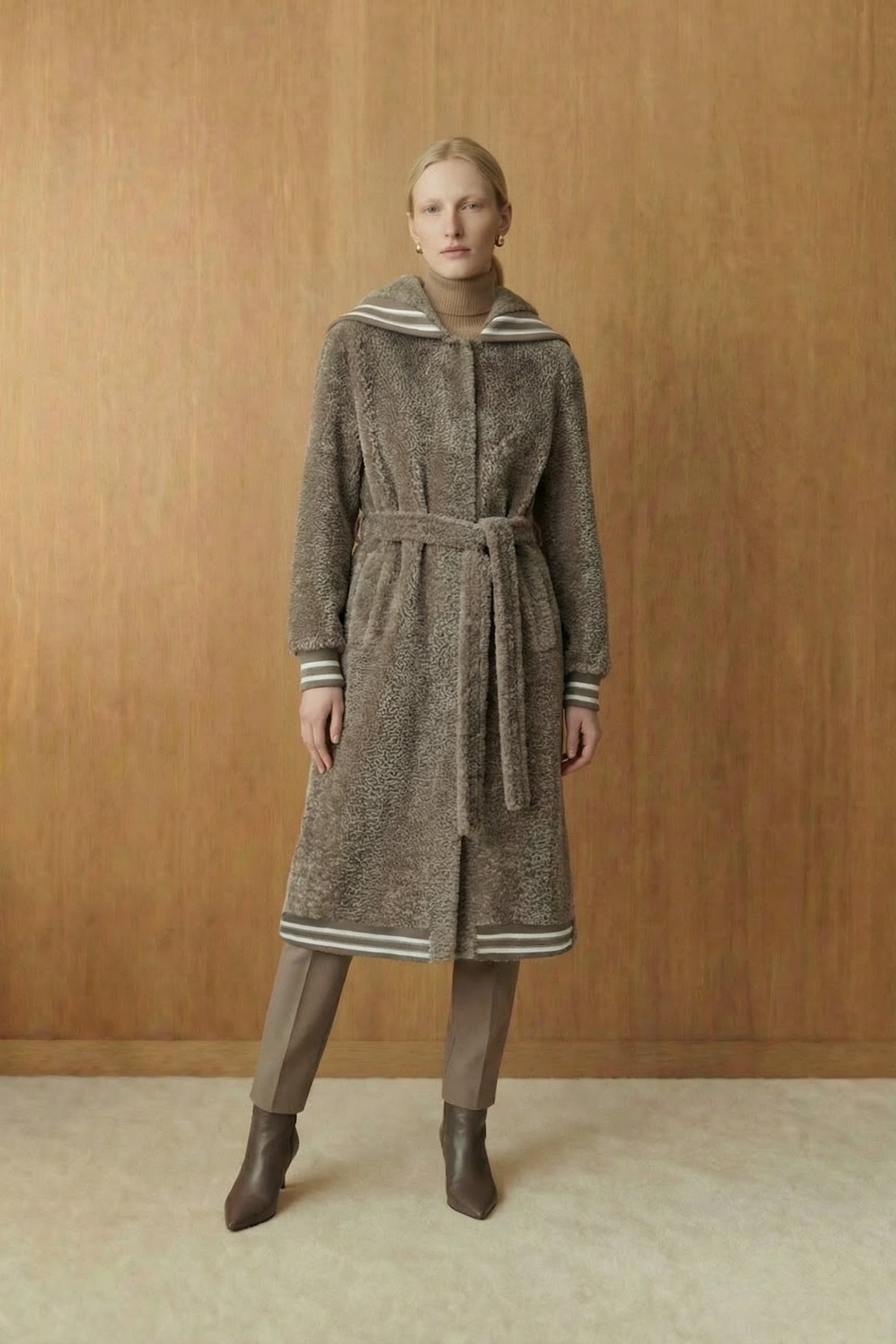 Velmora Swakara Hooded Coat