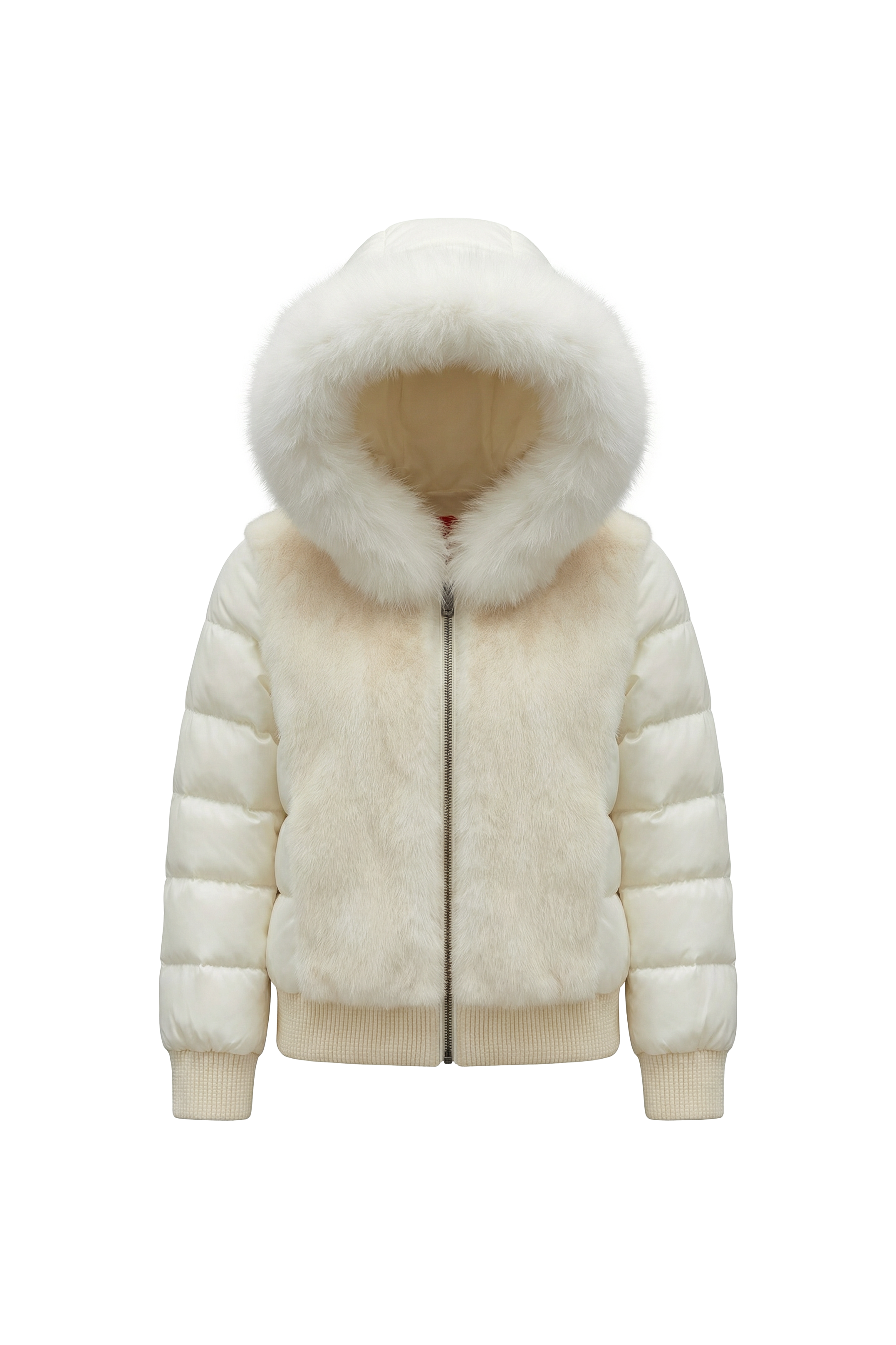 Ivory Royale Fur-Panel Puffer Jacket