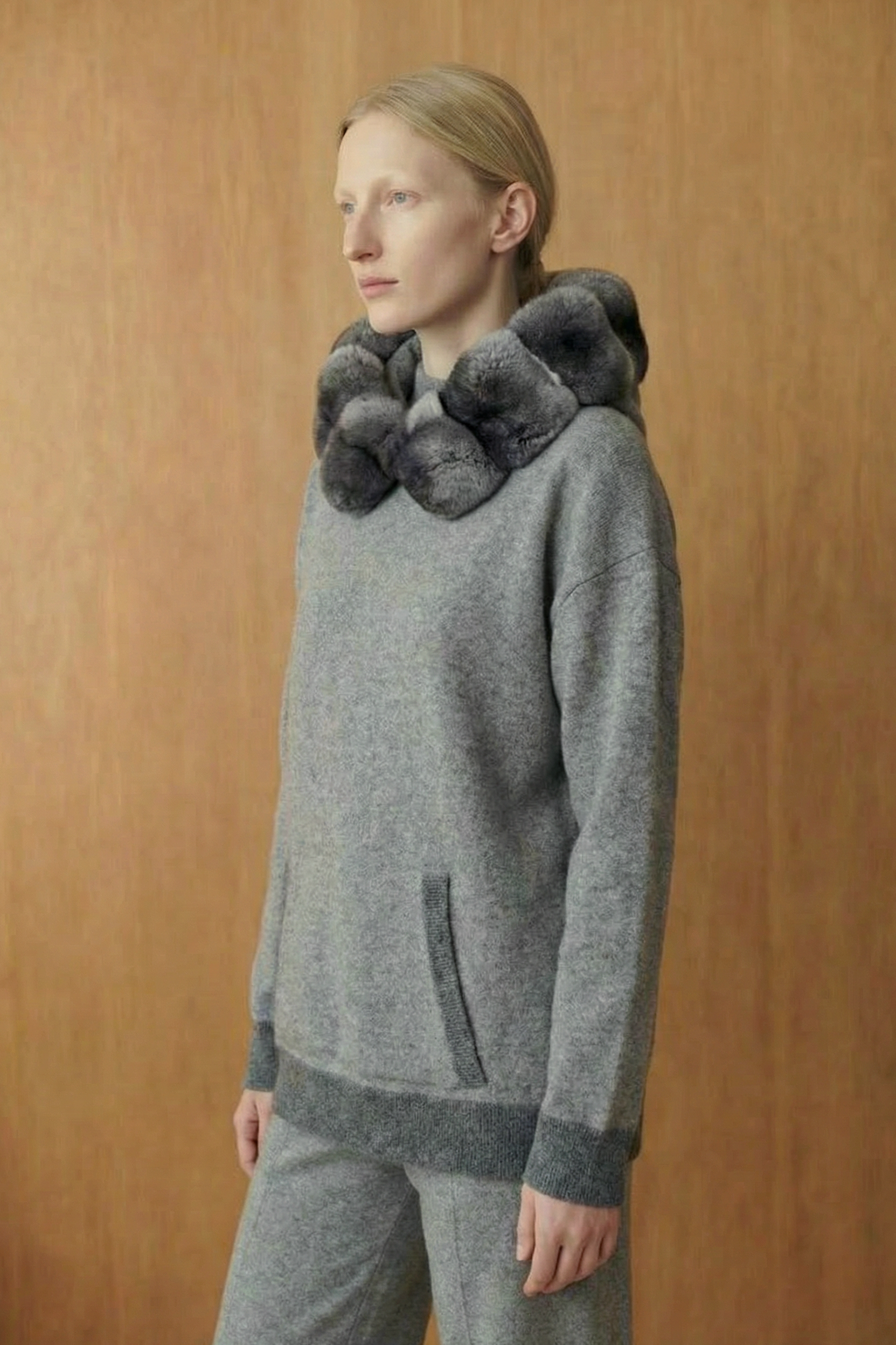 Arctic Whisper Chinchilla Hood Set