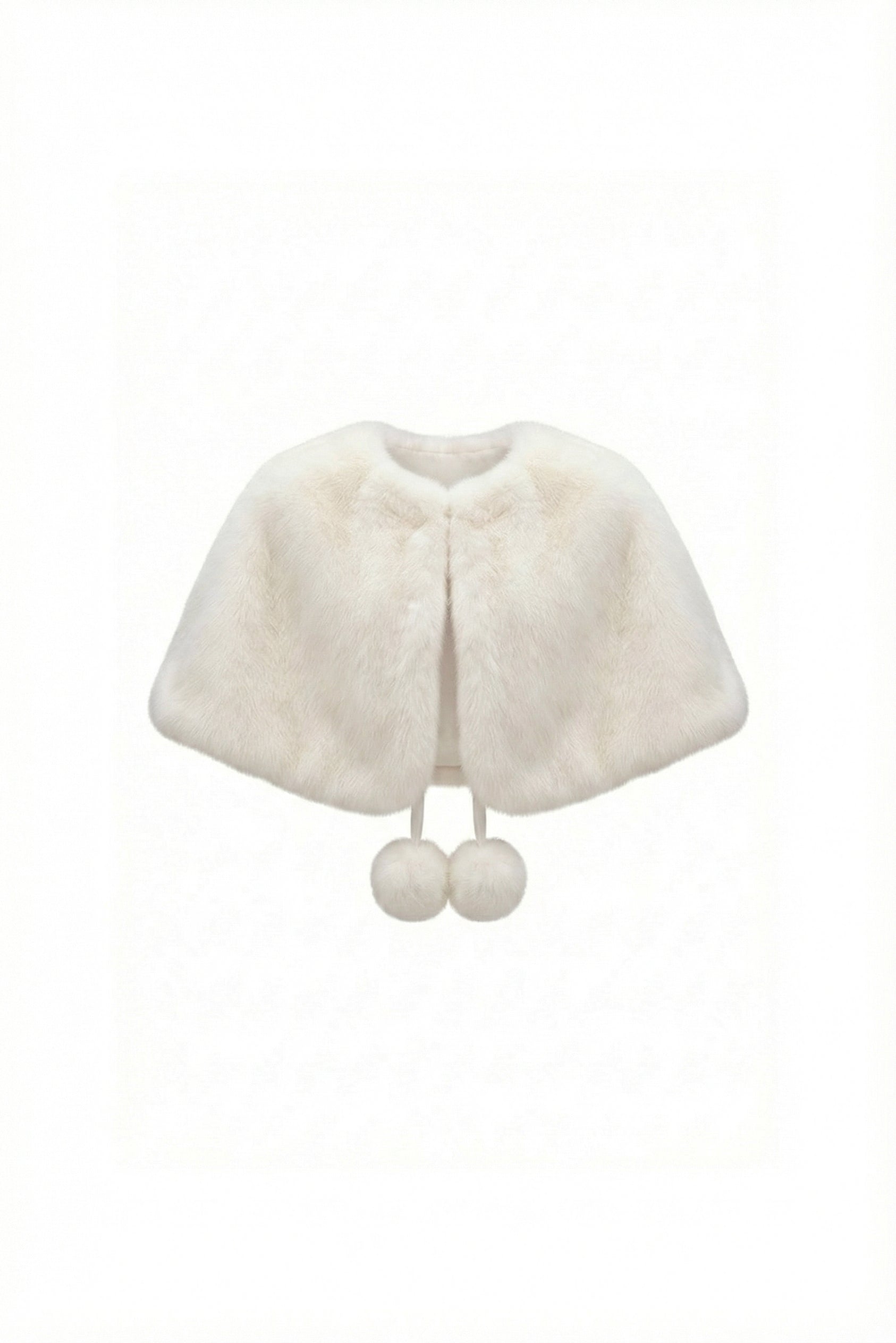 Little Lumière Ivory Rex Fur Cape