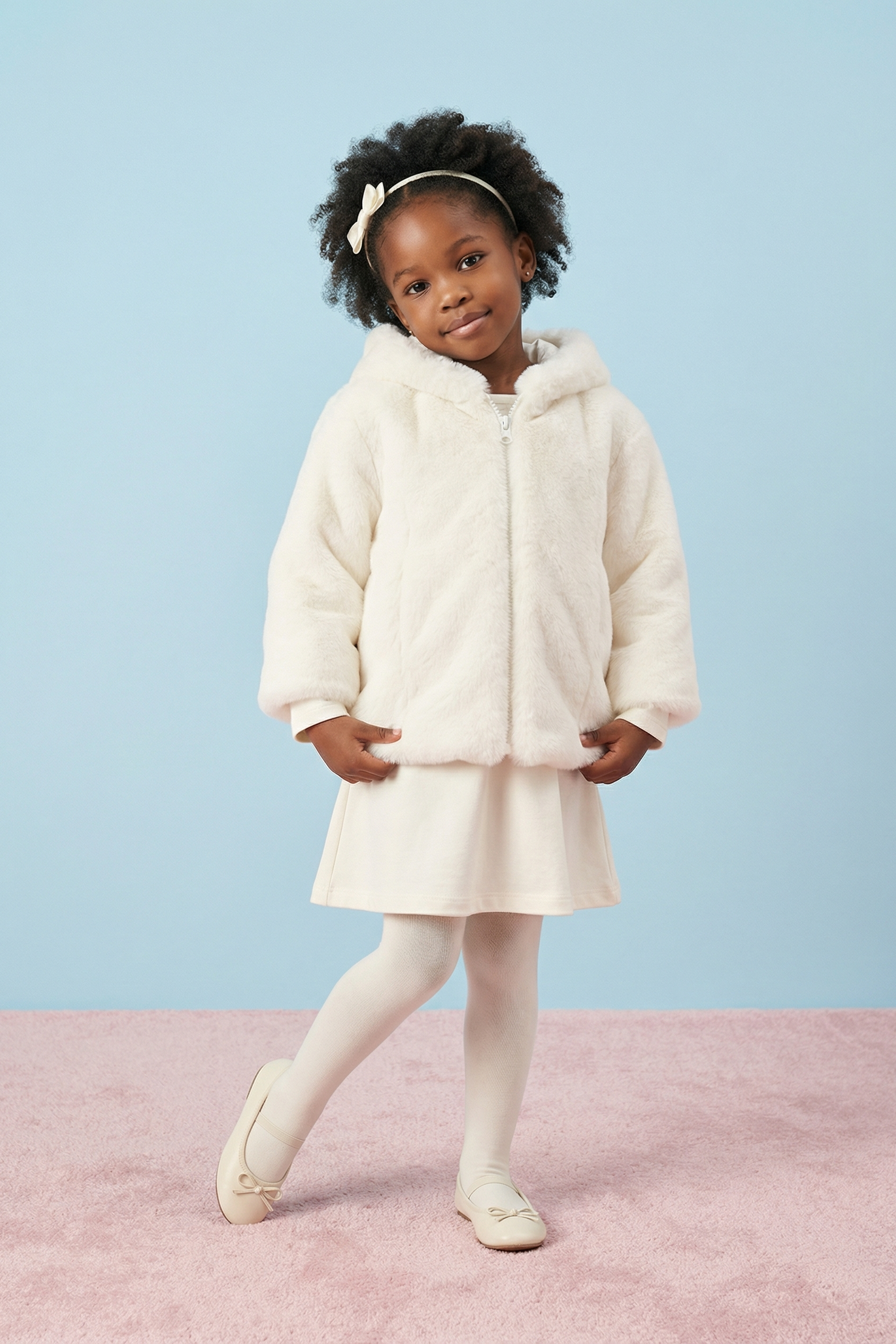 Ivory Bunny Rex Fur Jacket