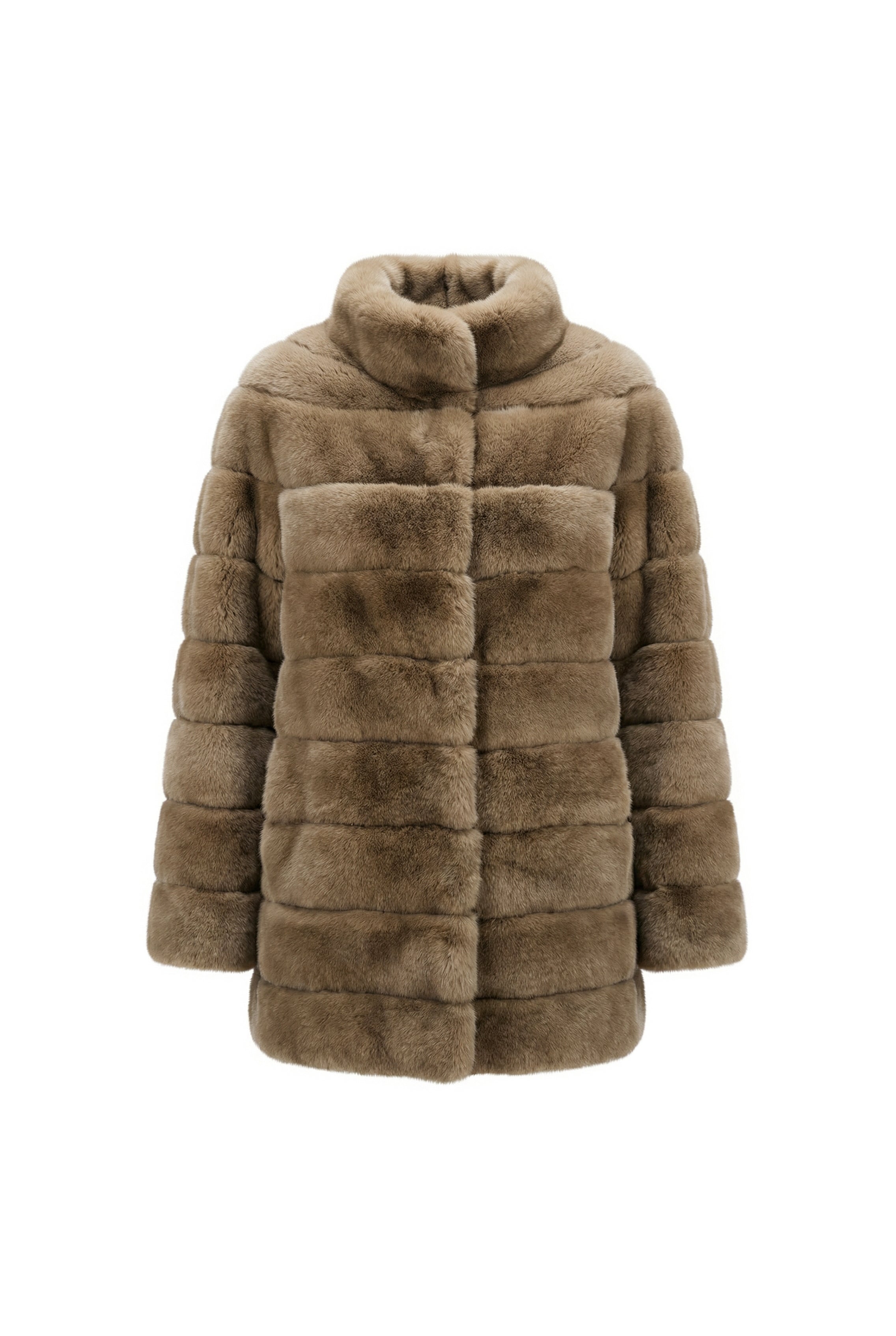 Celestia Light Brown Rex Fur Jacket