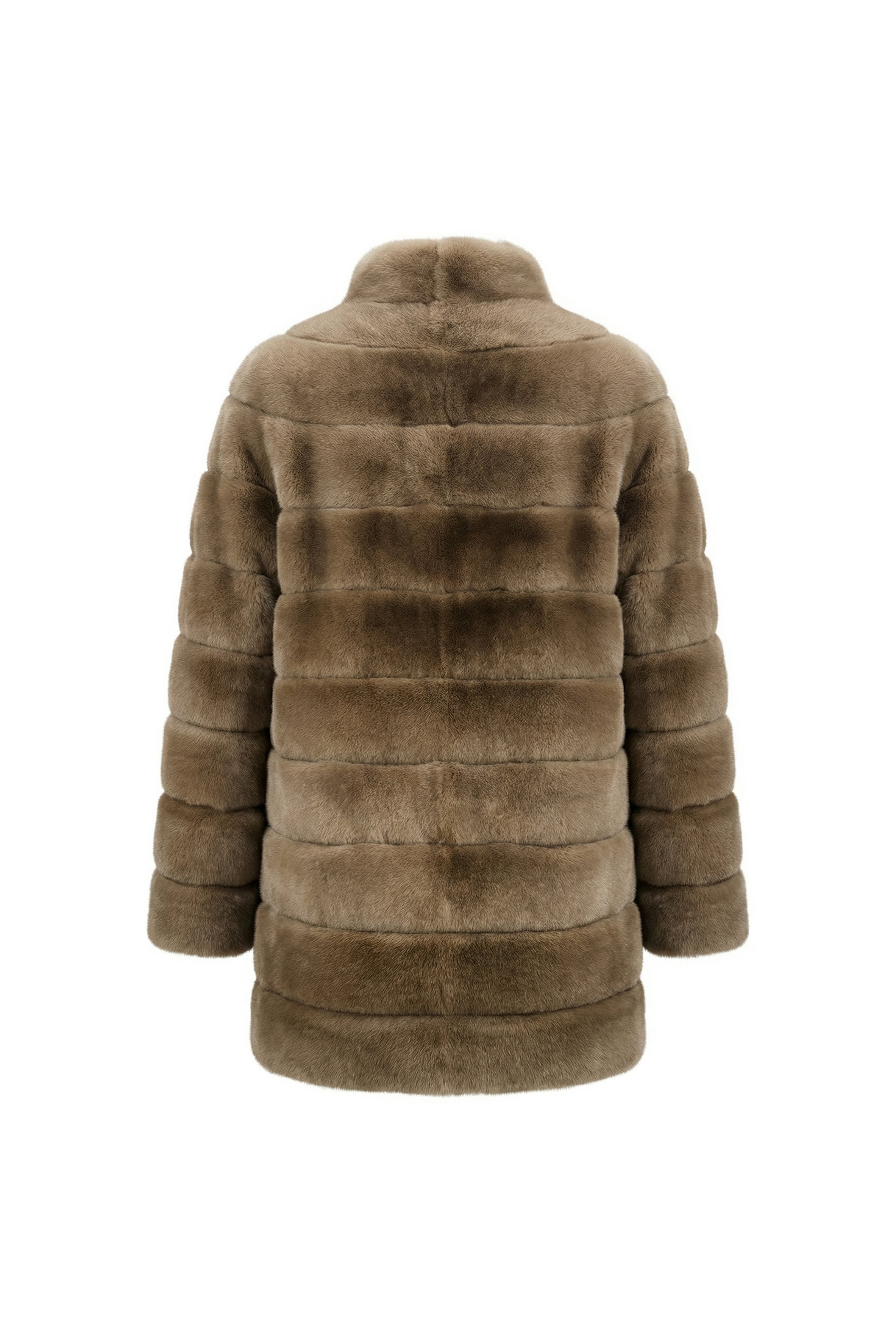 Celestia Light Brown Rex Fur Jacket