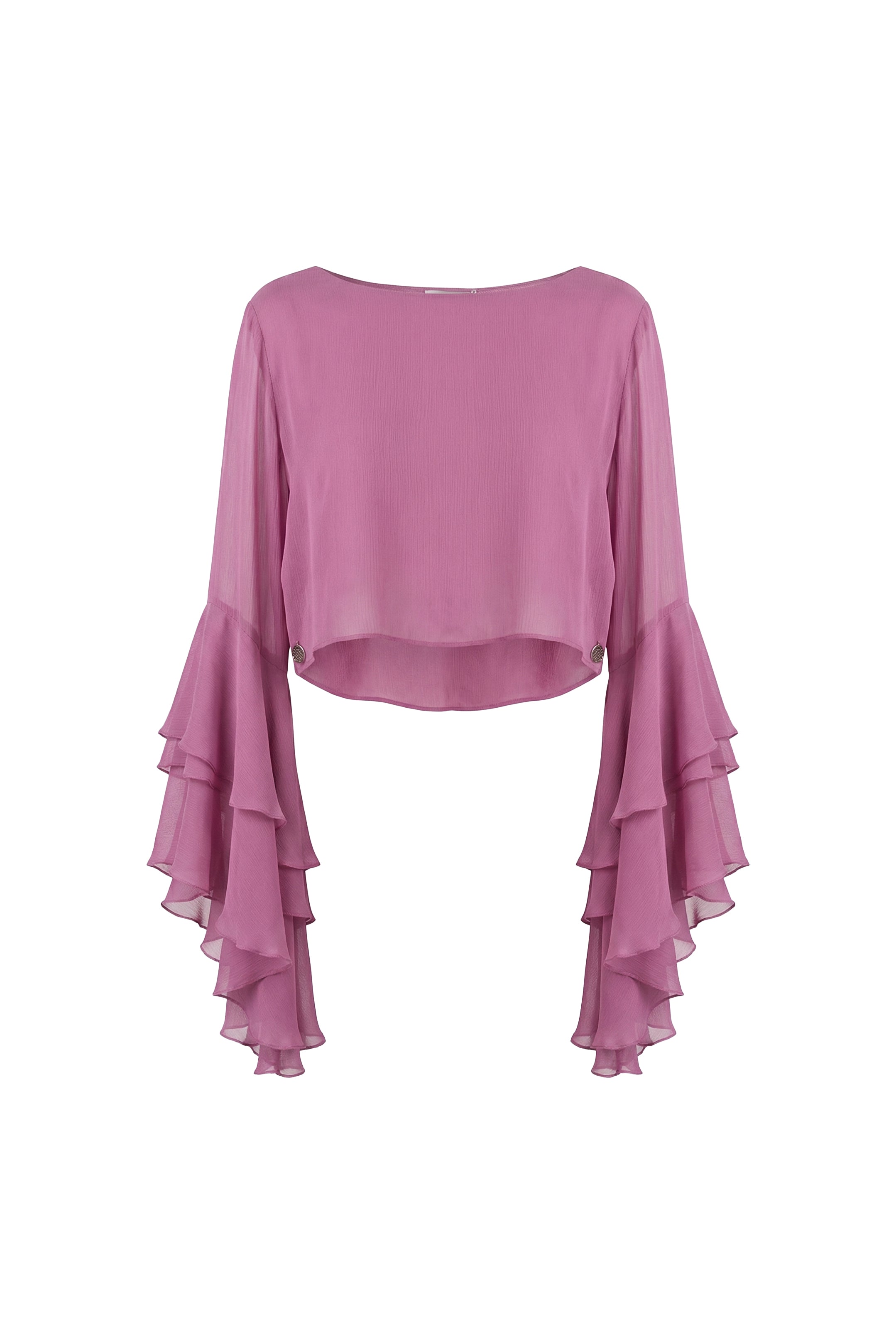 Aurélia Ruffle Sleeve Chiffon Blouse