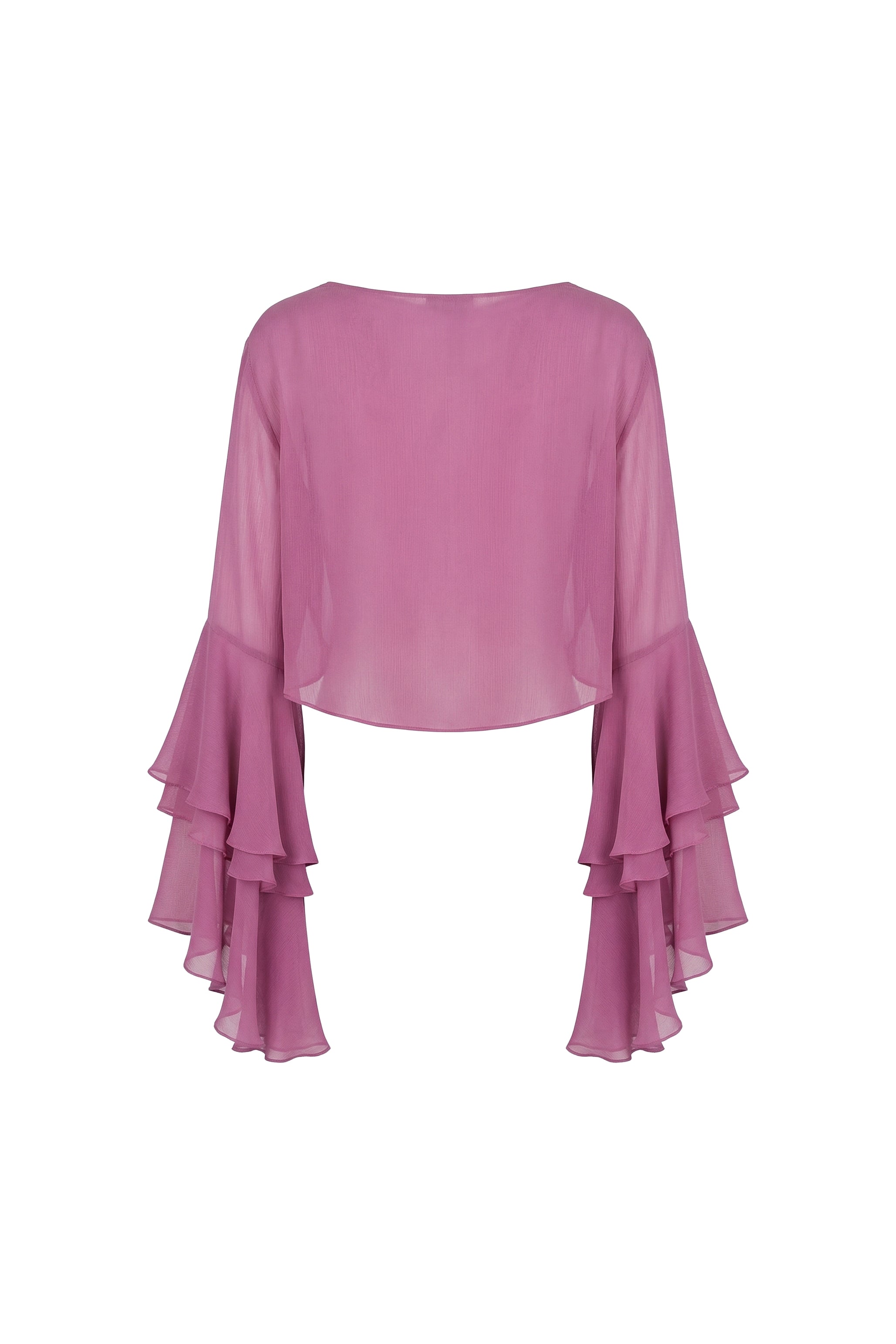 Aurélia Ruffle Sleeve Chiffon Blouse