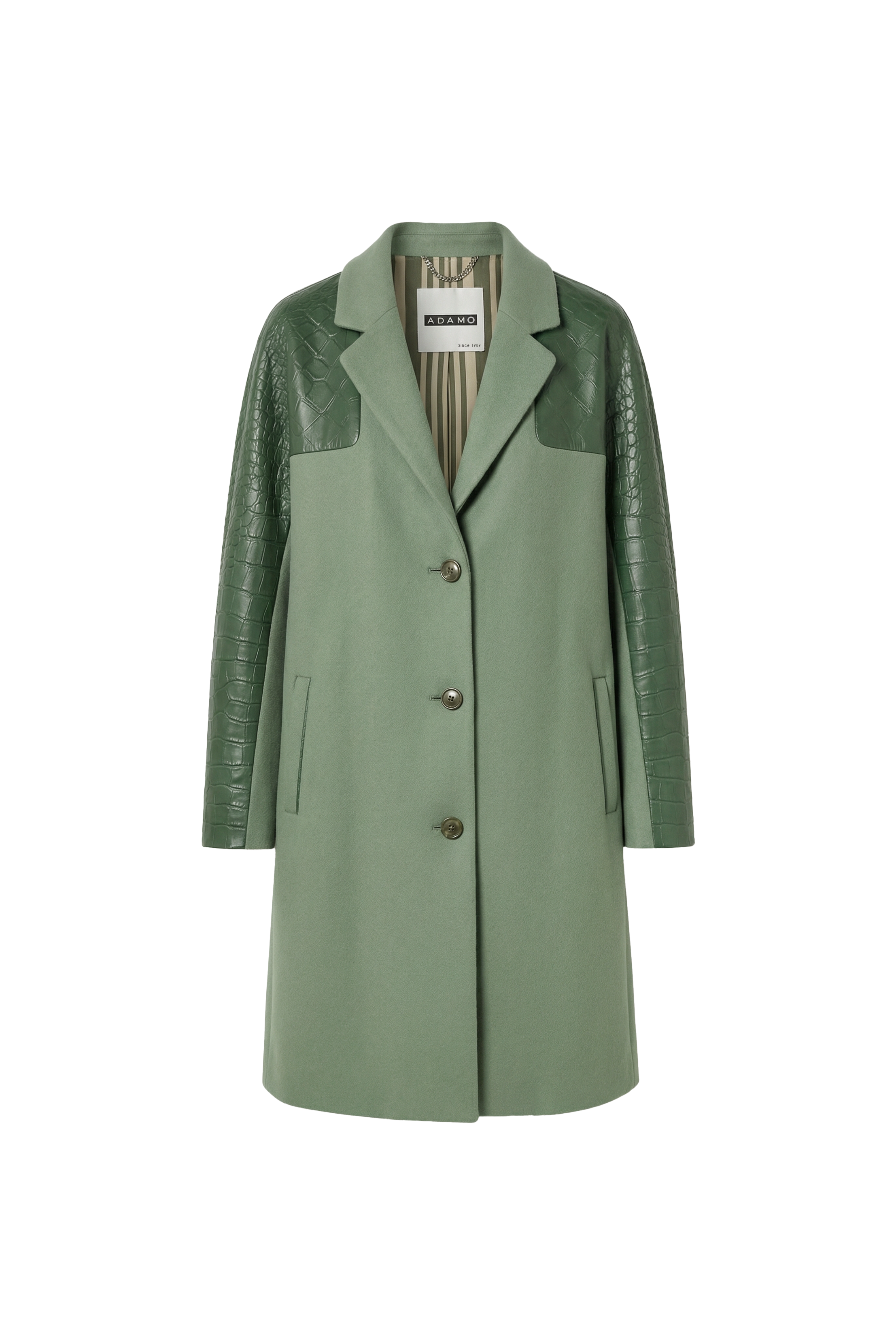 Selene Wool Croc-Embossed Sleeve Coat