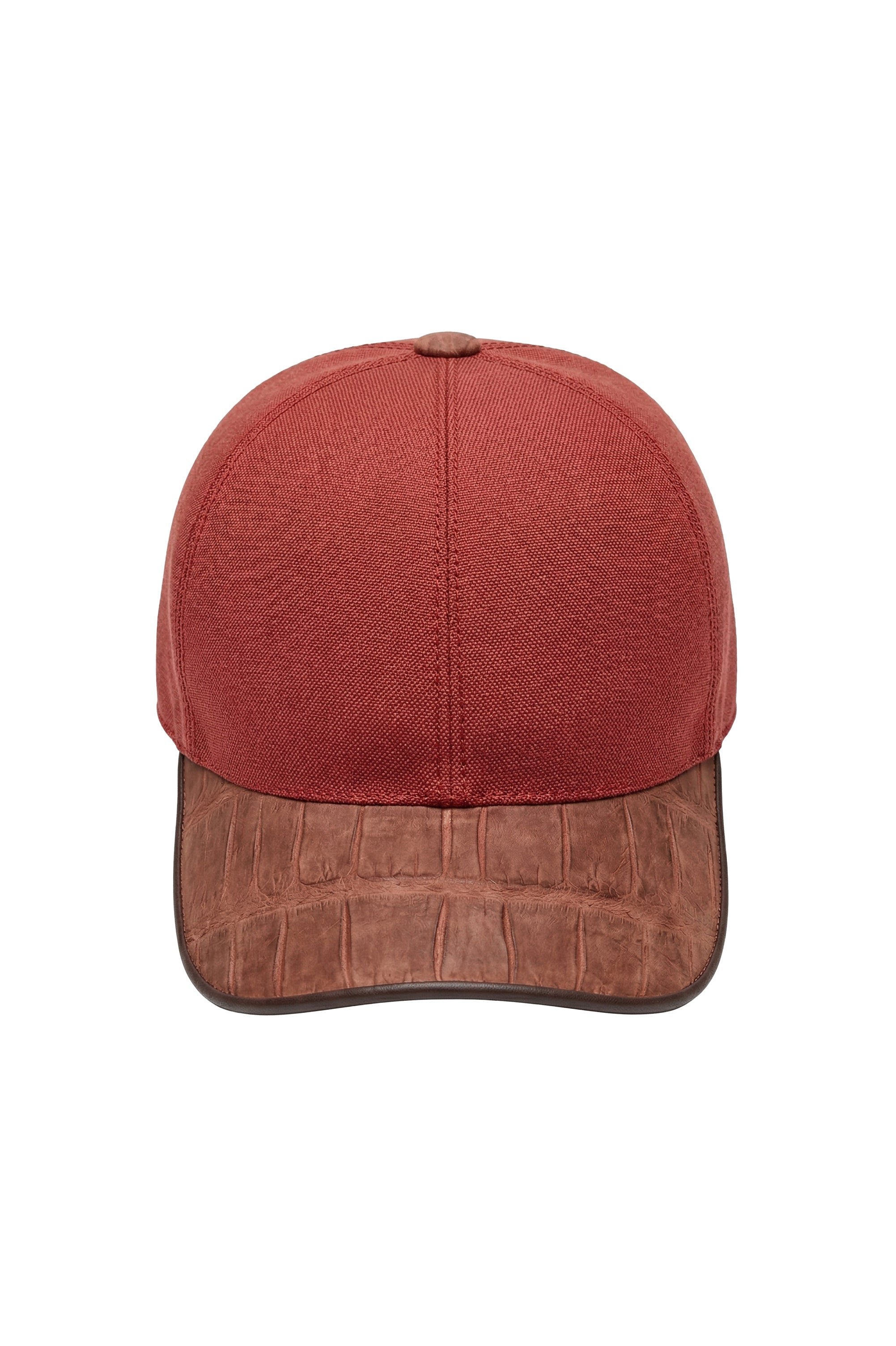 Terracotta Linen Crocodile Cap