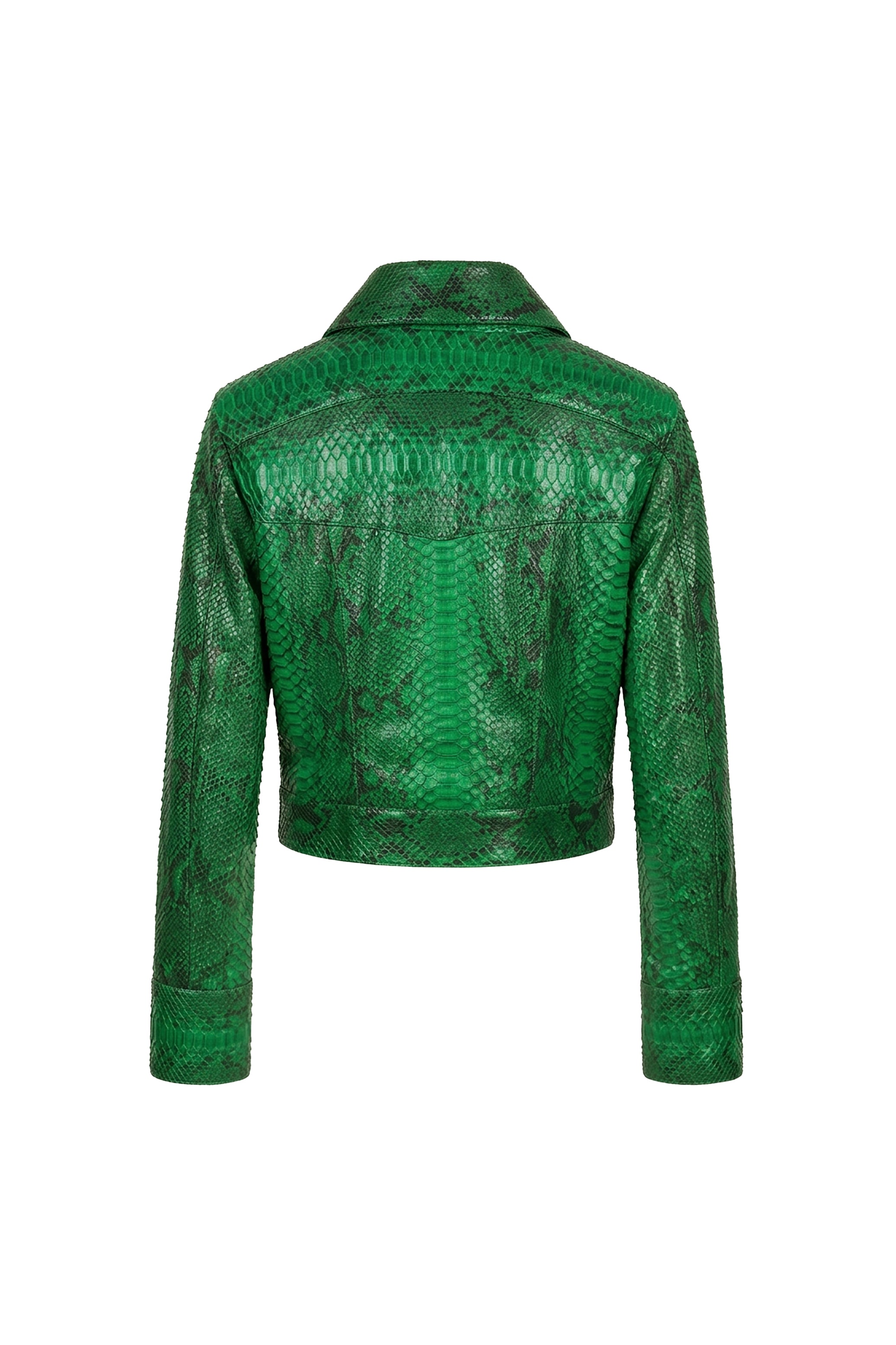 Serena Python Cropped Shirt Jacket