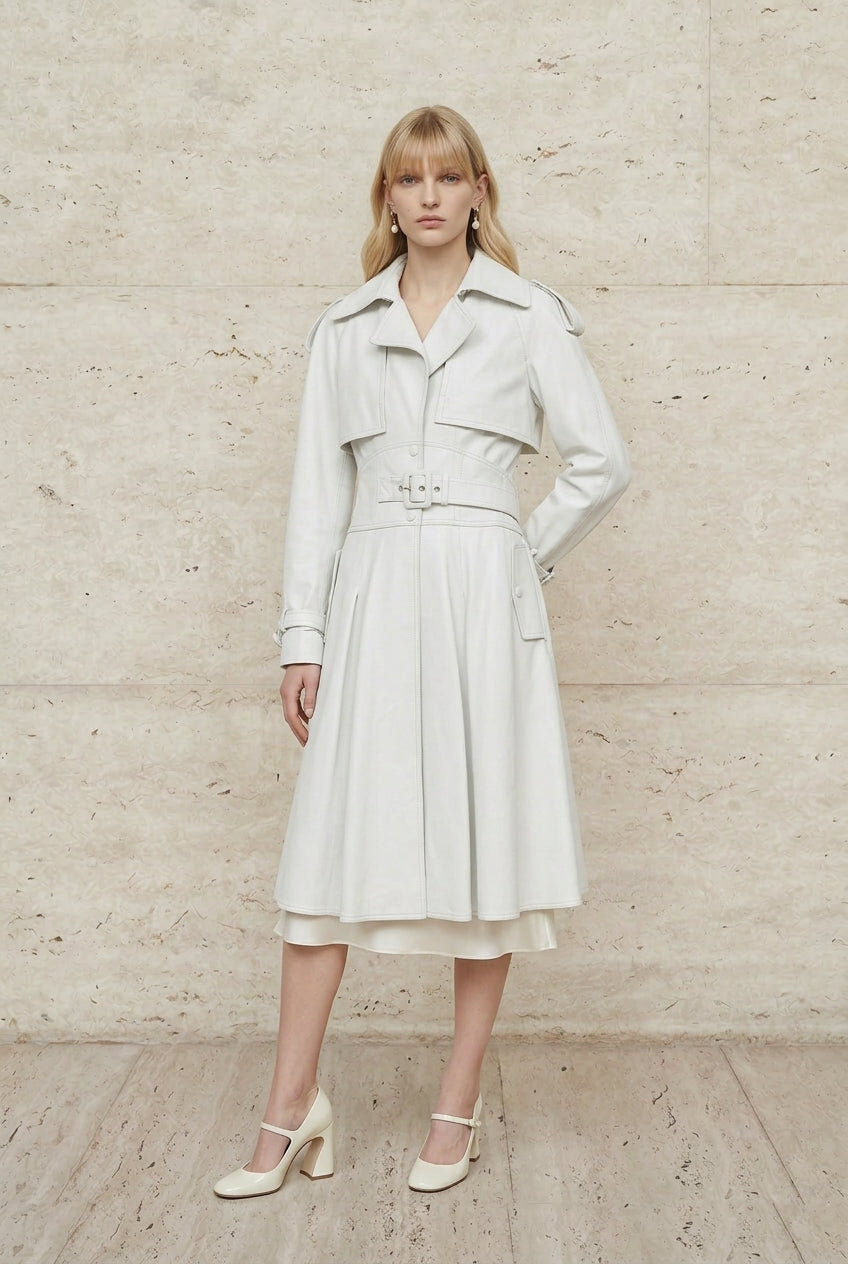 Alessia Nappa Belted Trench Dress